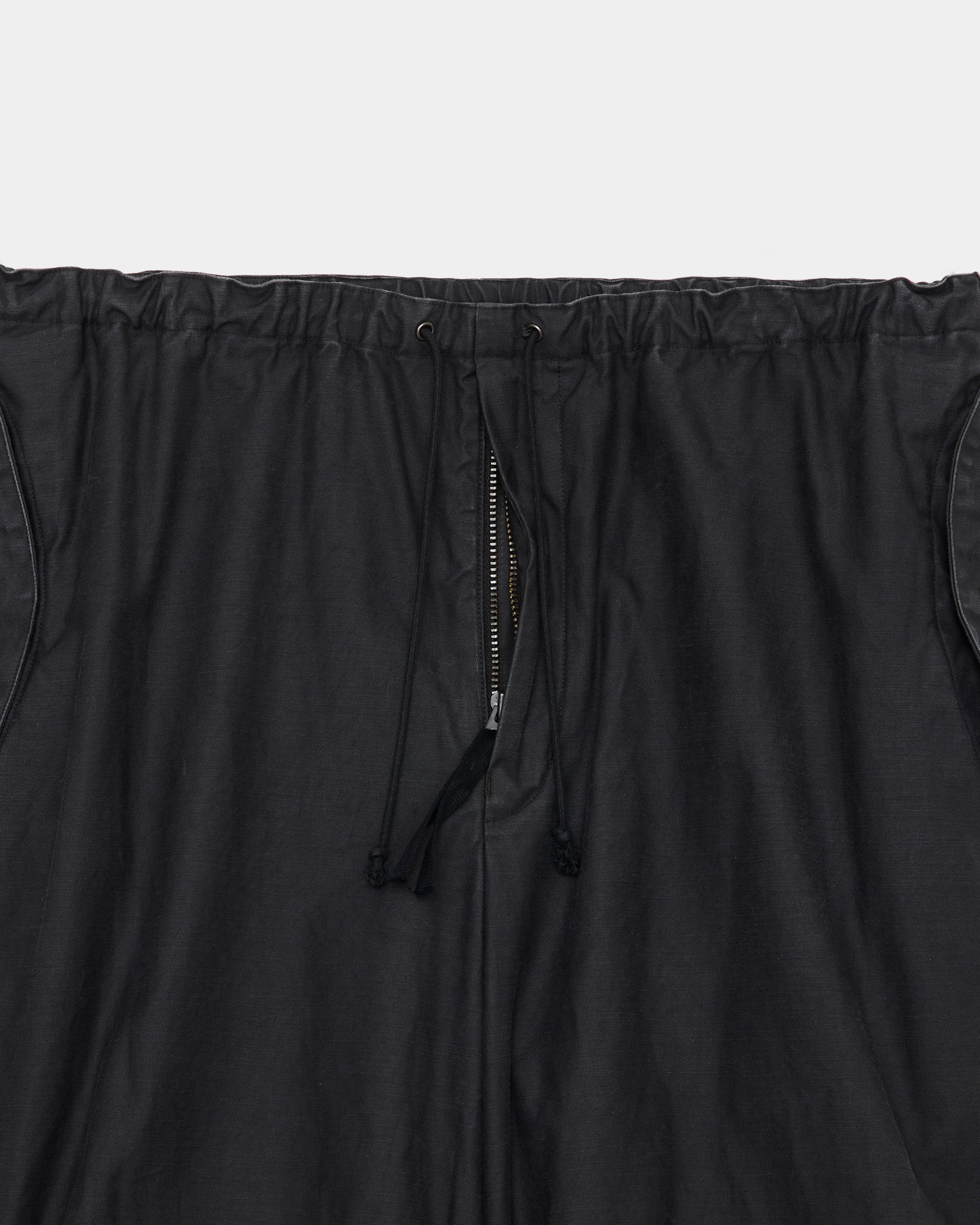 オーガニックコットンバックサテン / ワイドオーバーパンツ, Black