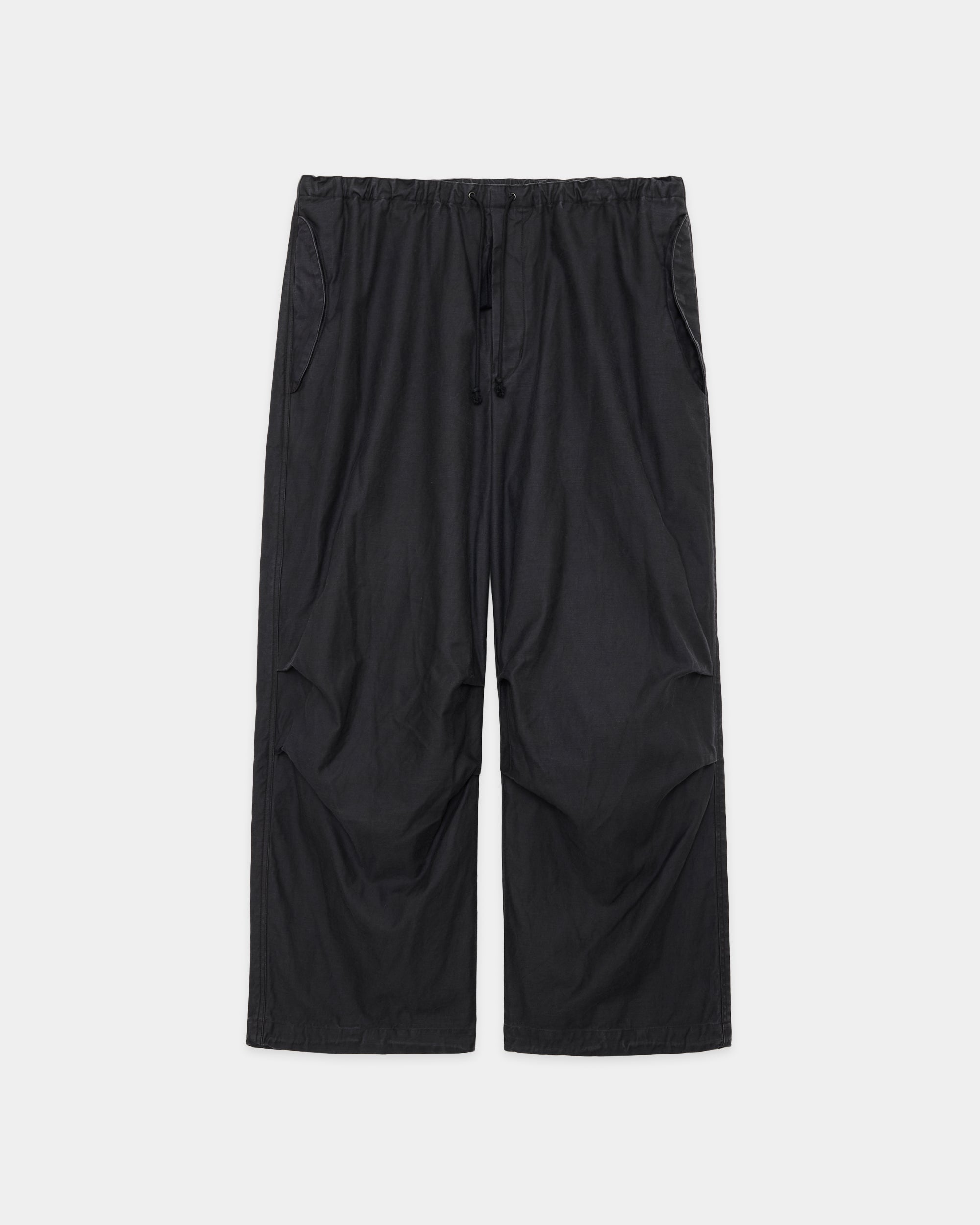 オーガニックコットンバックサテン / ワイドオーバーパンツ, Black