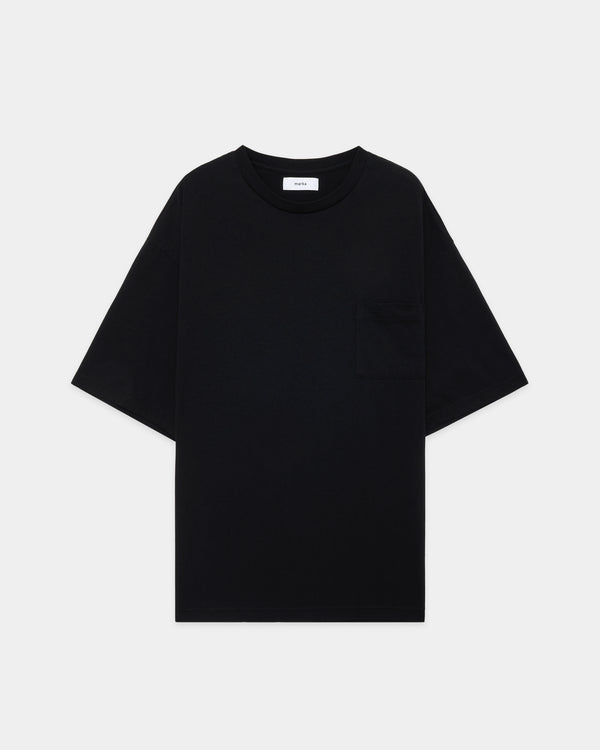 【PARKING別注】 オーガニックコットンソフト天竺 / ルーズフィットポケットTEE, Black