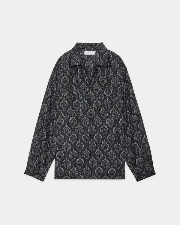 【PARKING別注】 8匁シルク羽二重 / シルクオープンカラーシャツL/S, Wall Cloth