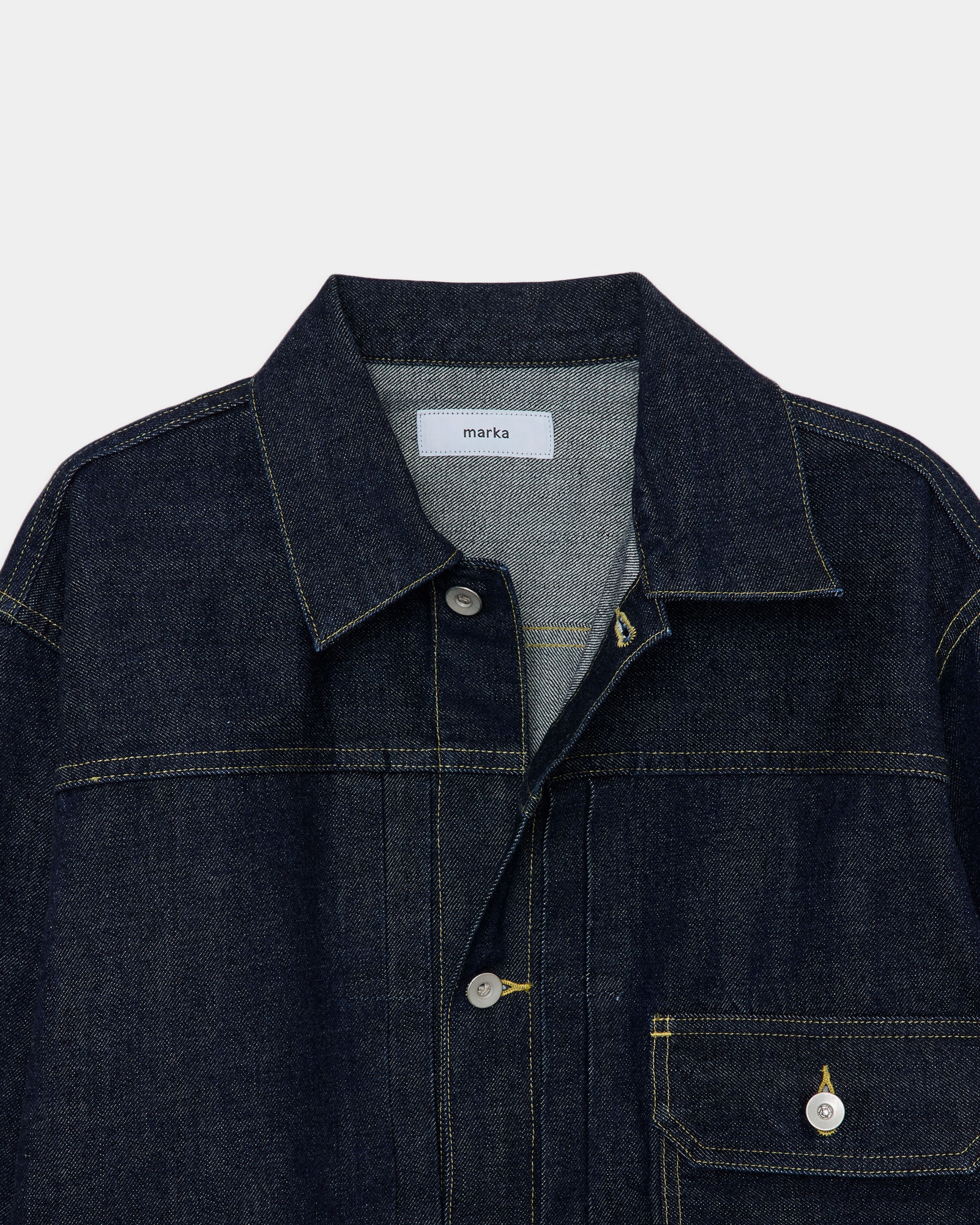Organic Cotton 13.5Oz Selvedge Denim Parking-Type-1 Denim Jacket, Indigo