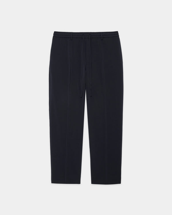 Recycled Polyester High Twisted Tropical Parking-Tapered Eazy Pants, Navy