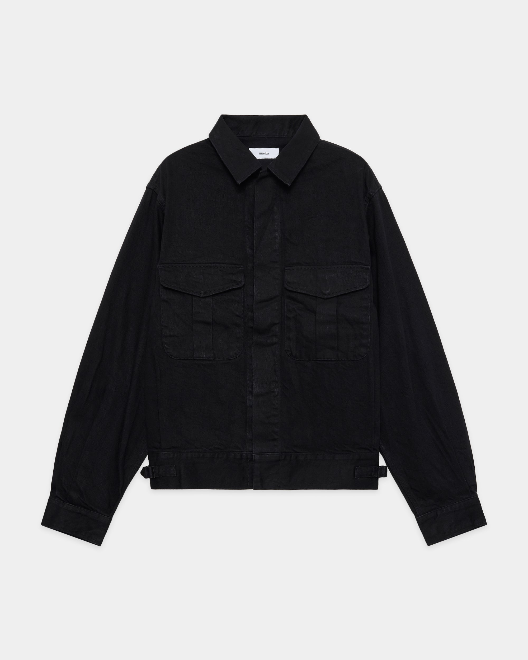 【STUDIOUS別注】オーガニックコットン 12ozデニム ミリタリーデニムジャケット, Black