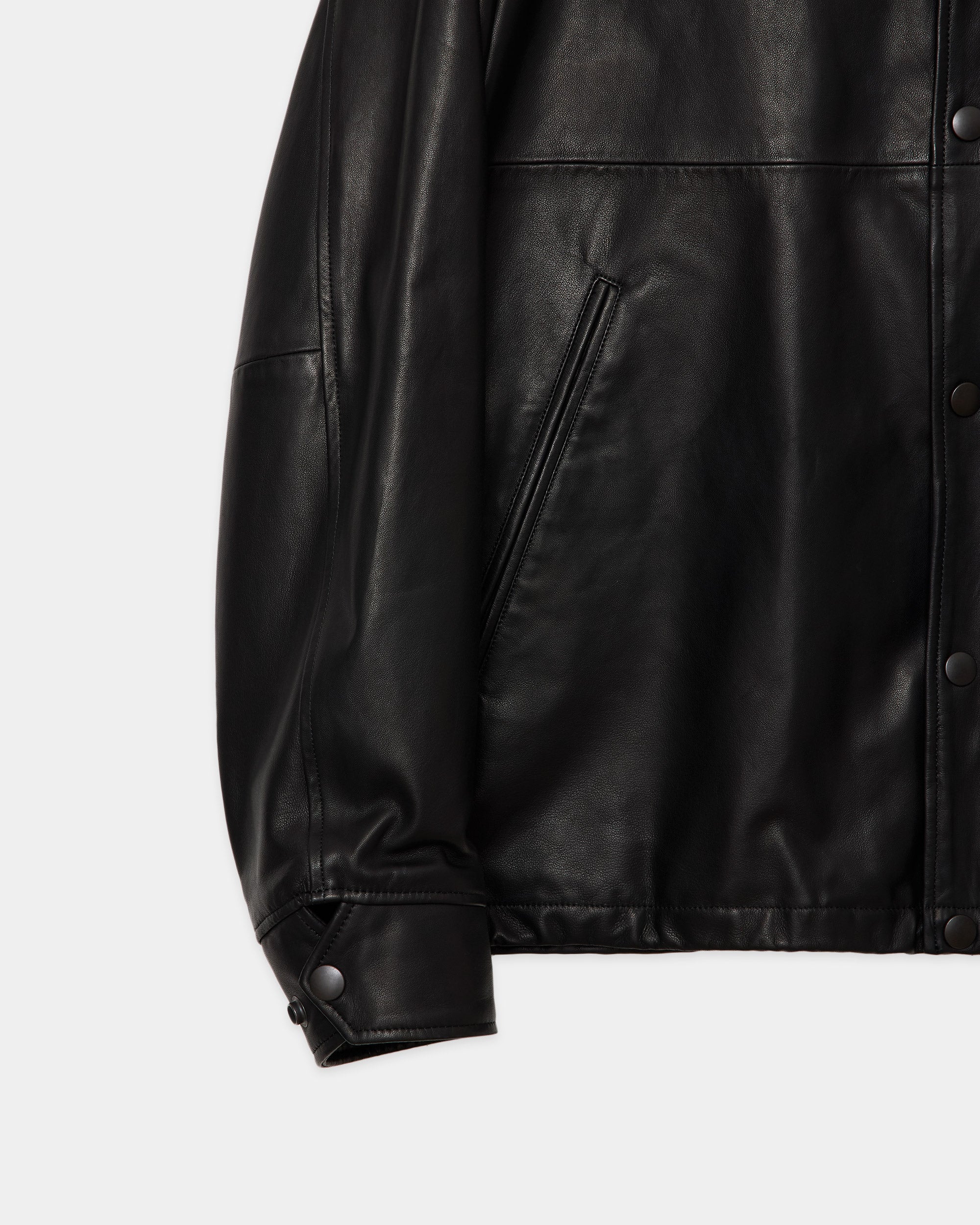シープレザー / レザーコーチジャケット, Black