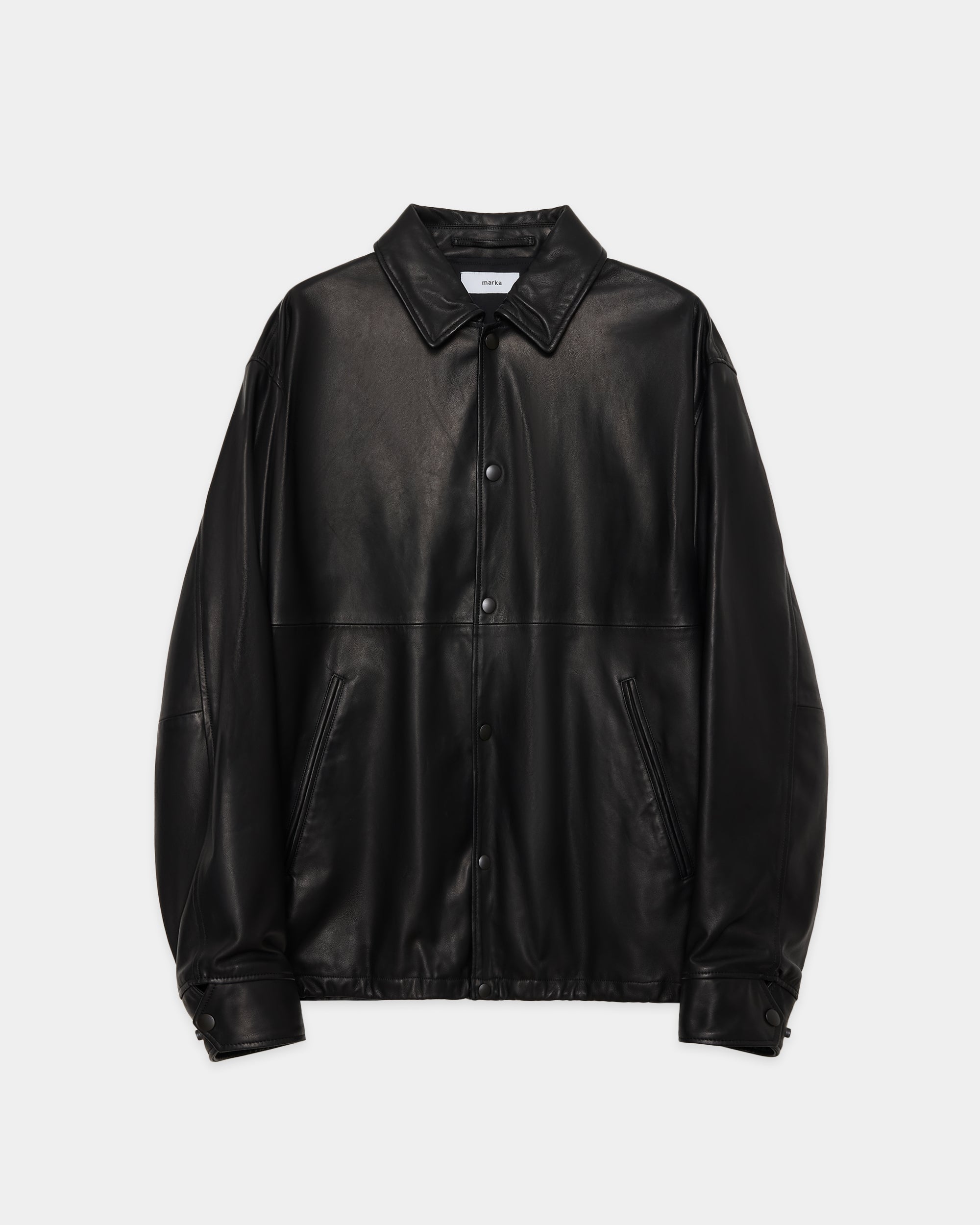 シープレザー / レザーコーチジャケット, Black