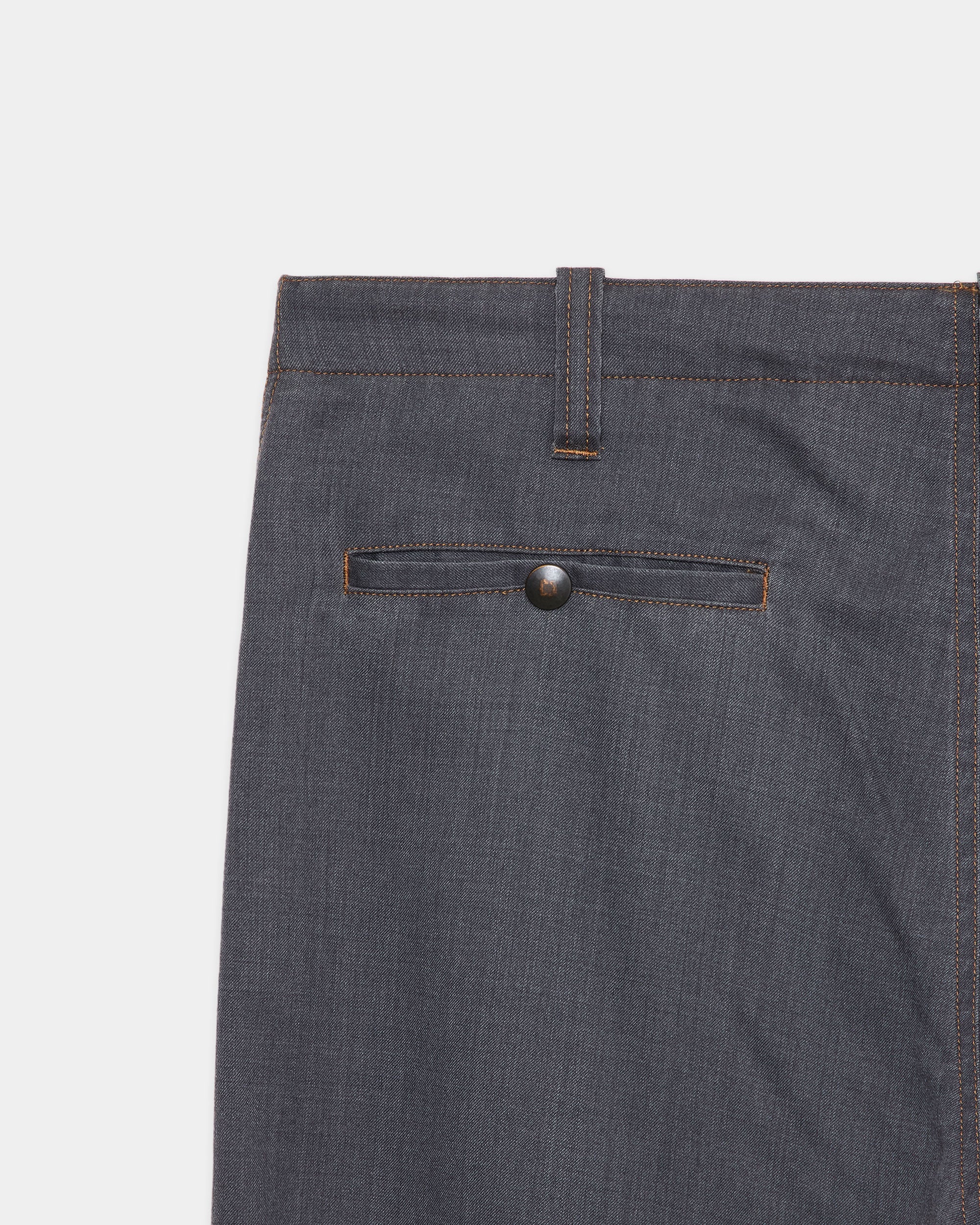 ウォッシャブルウールギャバ顔料プリント / ワークパンツ, Blue Gray