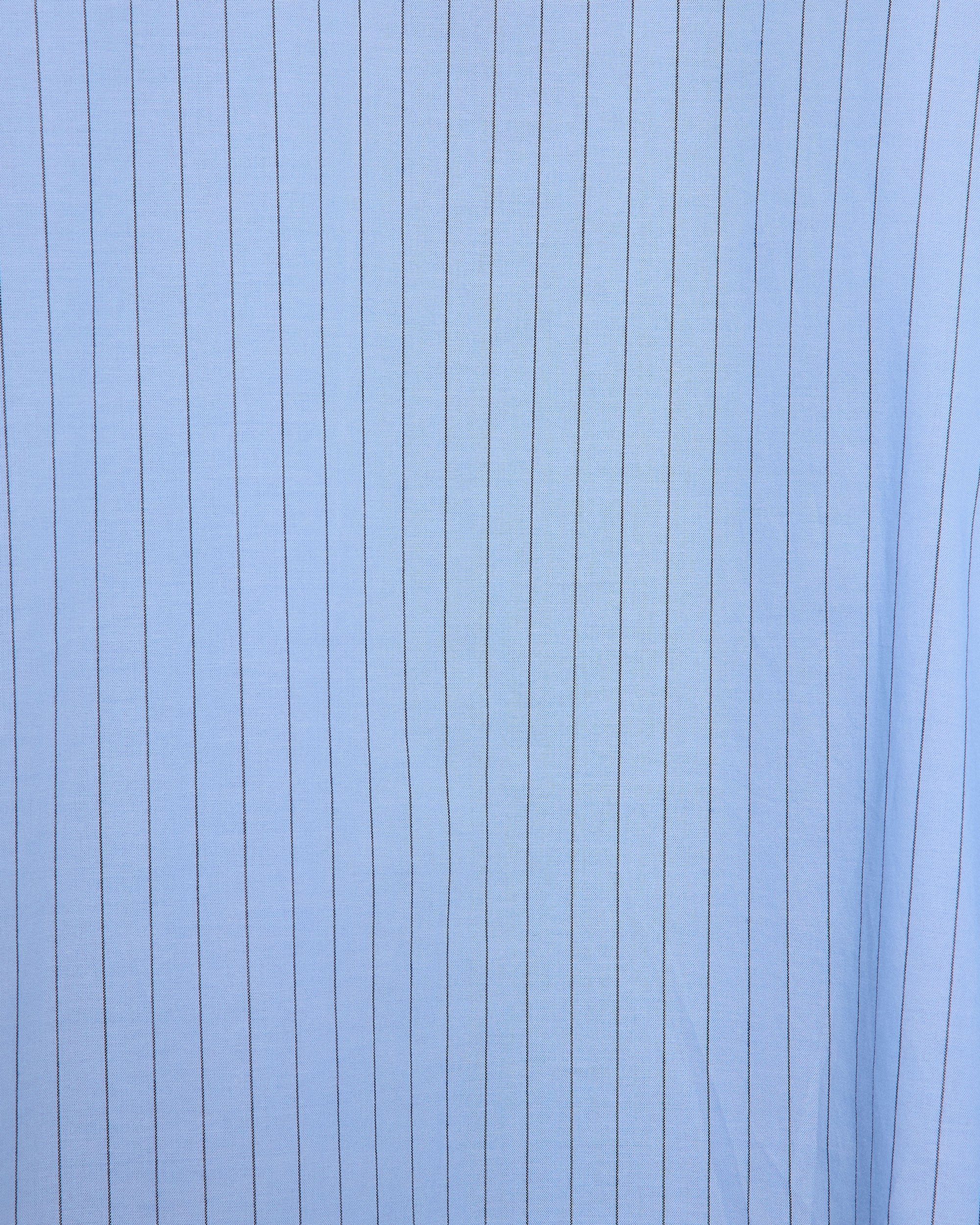 オーガニックコットンストライプ / レギュラーカラーシャツ, Blue Stripe