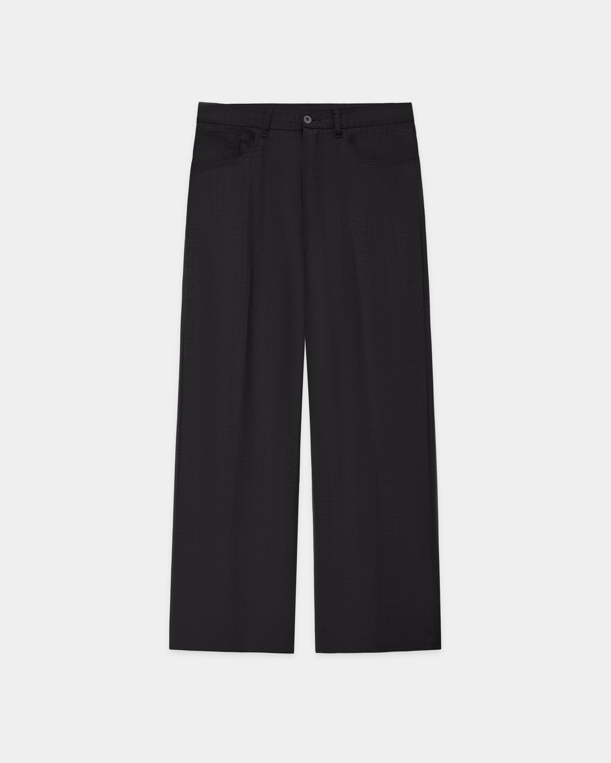 リサイクルポリエステル　ノンミュールジングウールギャバジン / 5ポケットトラウザーズ, Charcoal Gray