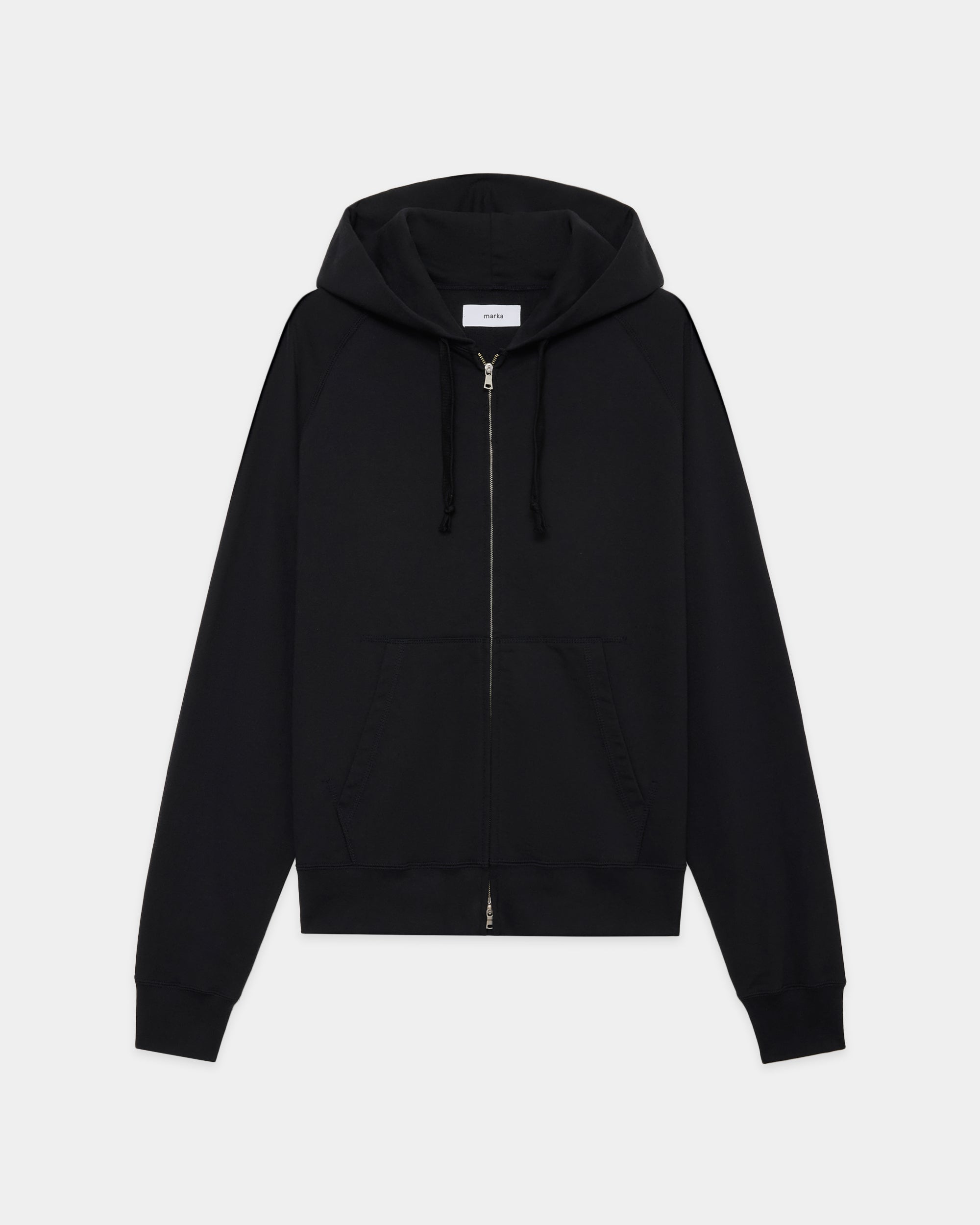 オーガニック超長綿空紡インレイ / ジップパーカ, Black