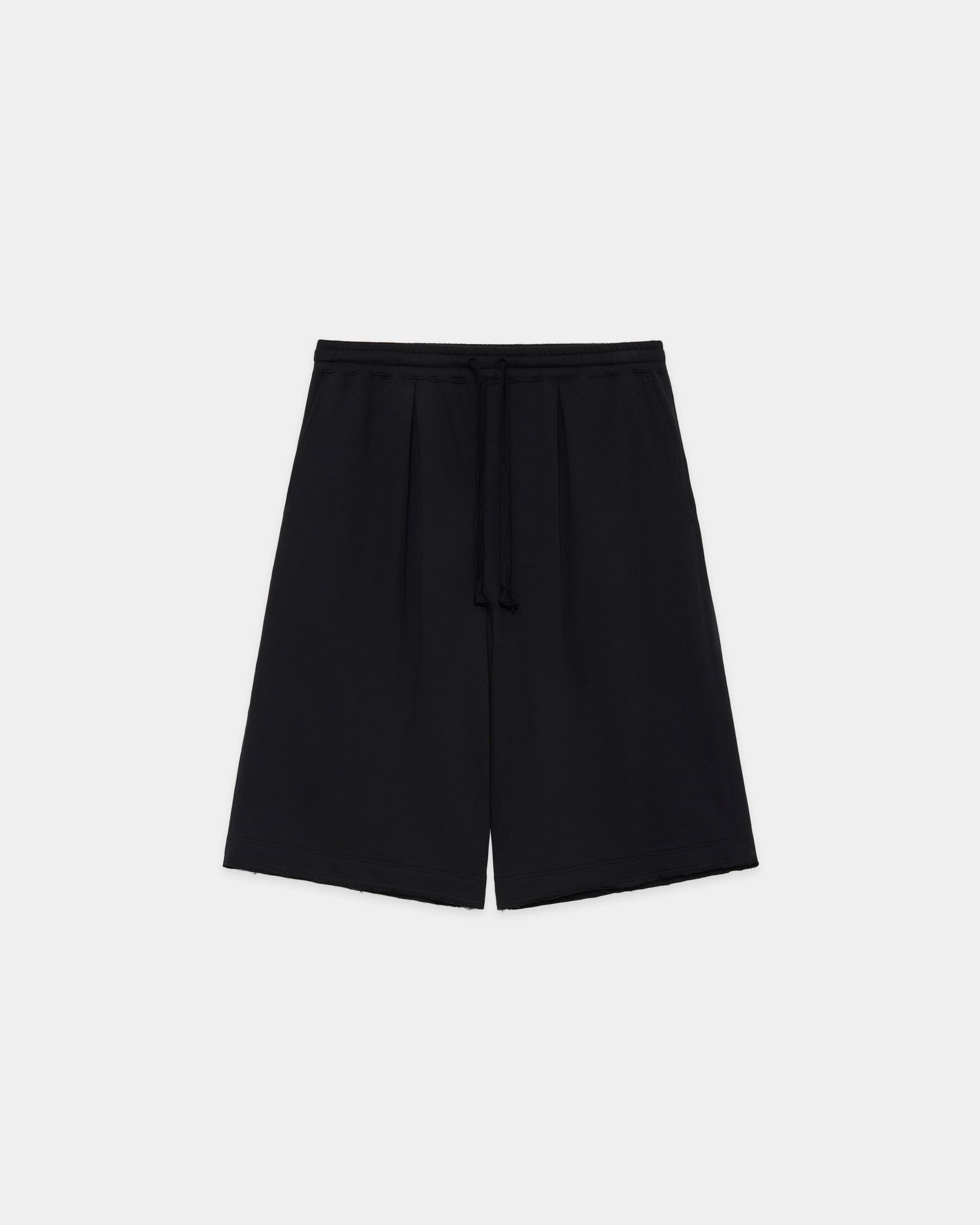 オーガニック超長綿空紡インレイ / ワイドクロップドショーツ, Black