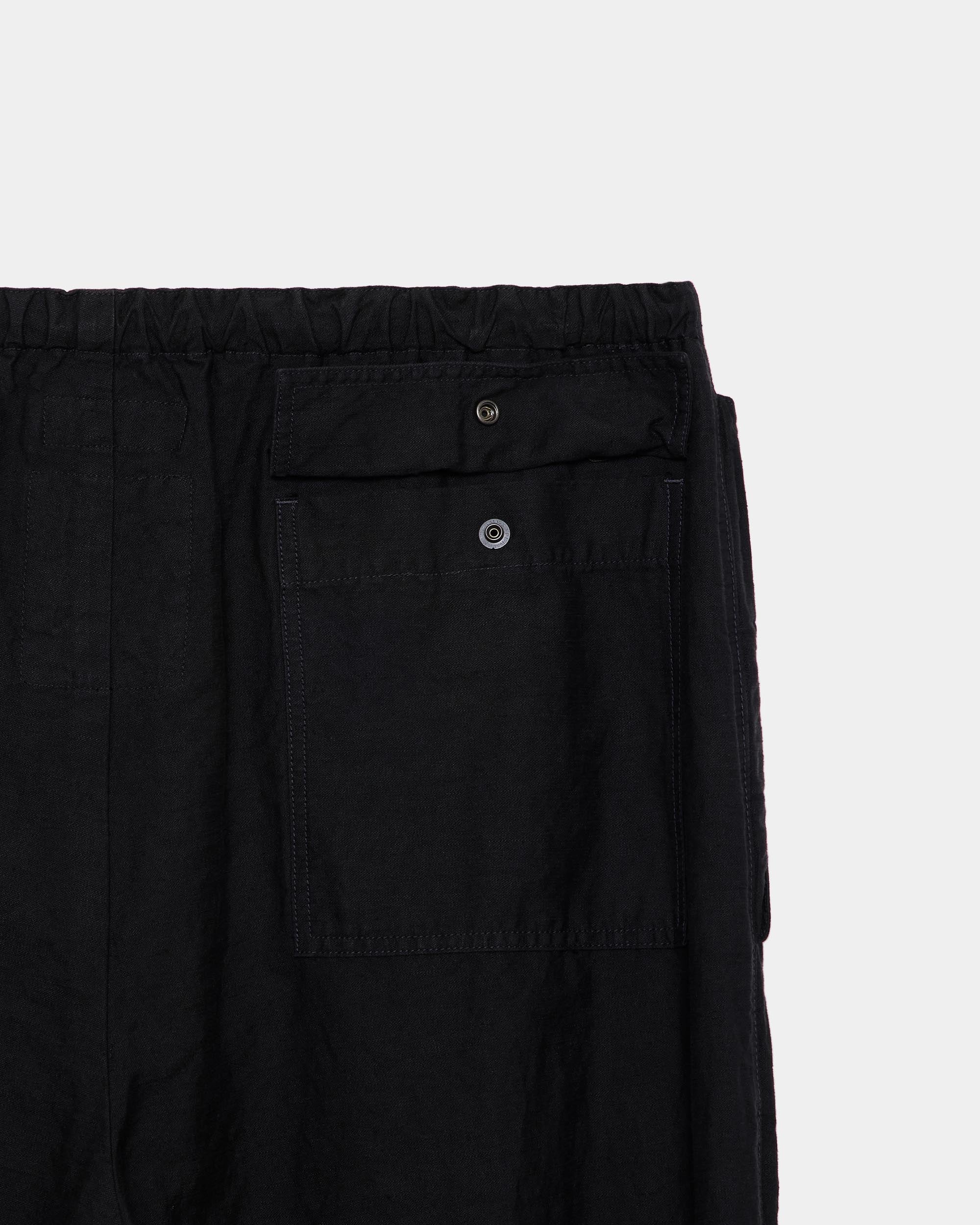 リネンオーガニックコットンシルクライトモールスキン / ワイドオーバーパンツ, Black