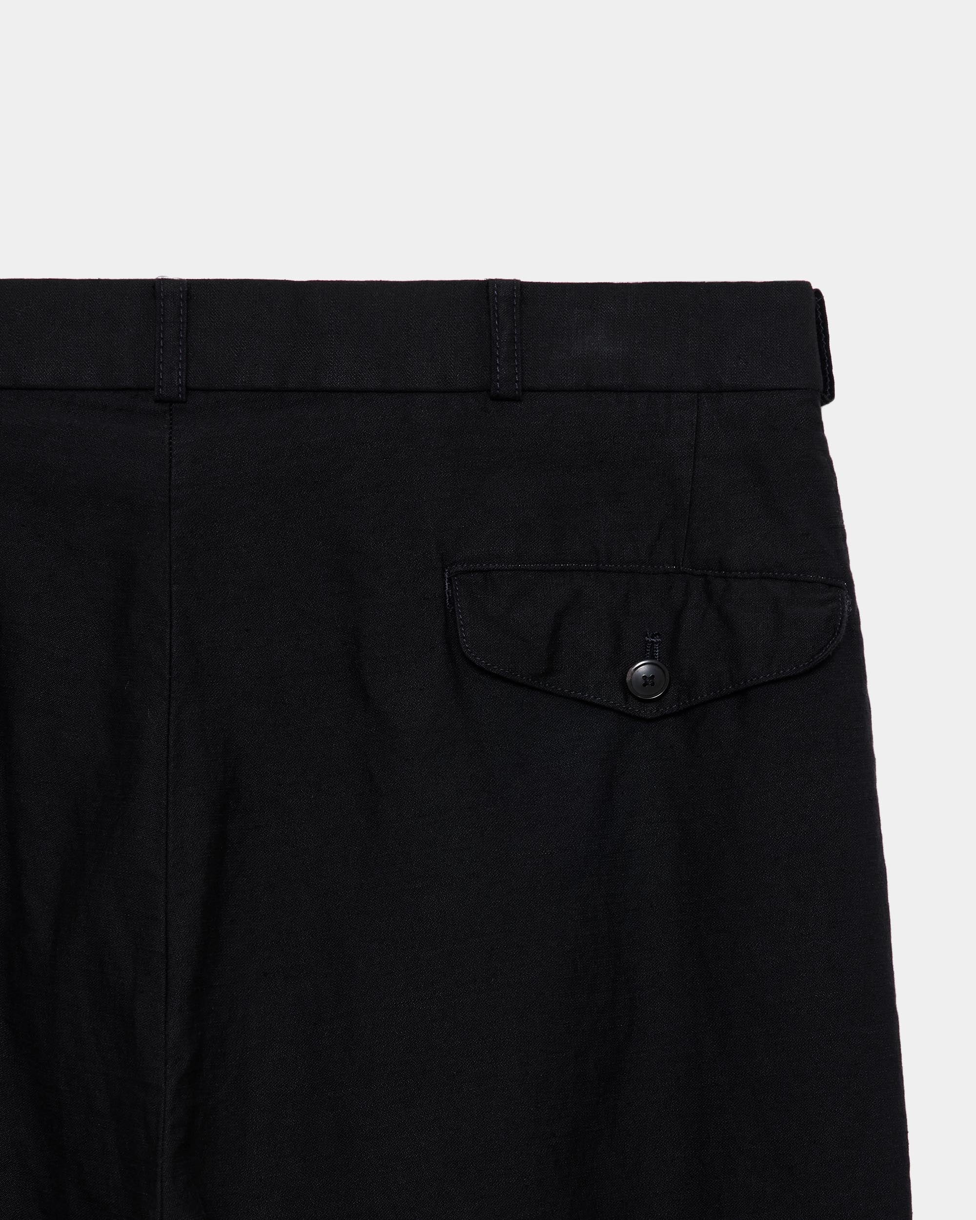 リネンオーガニックコットンシルクライトモールスキン / ミリタリースラックス, Black