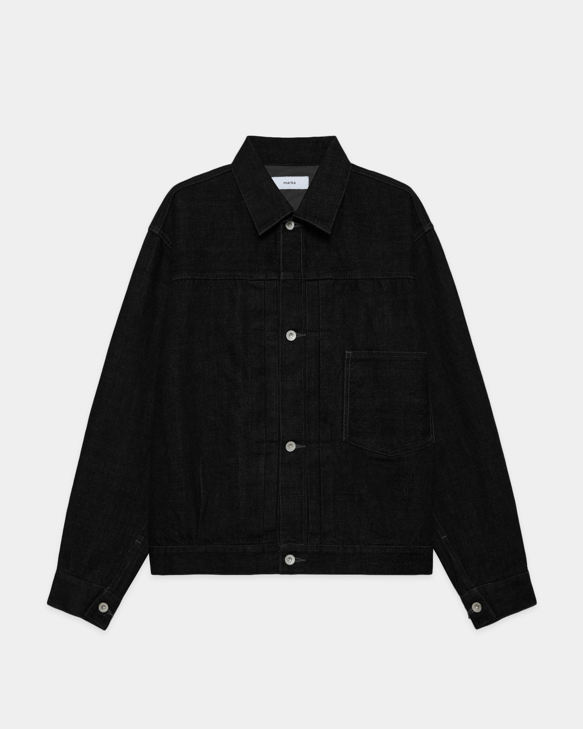 【PARKING別注】 オーガニックコットン13.5ozセルビッチデニム / デニムジャケット, Black O.W