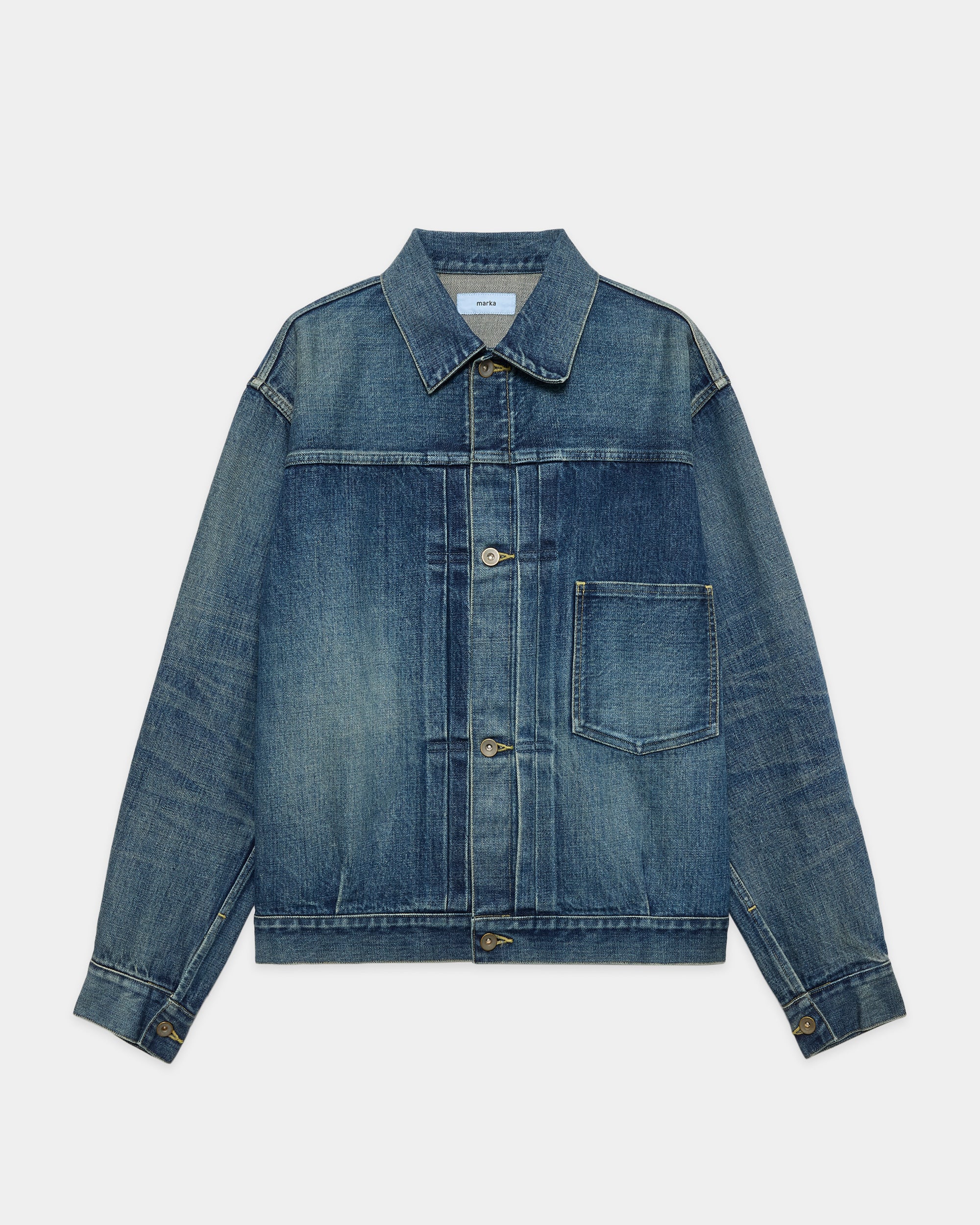 オーガニックコットン13.5ozセルビッチデニム / デニムジャケット, Indigo V.W