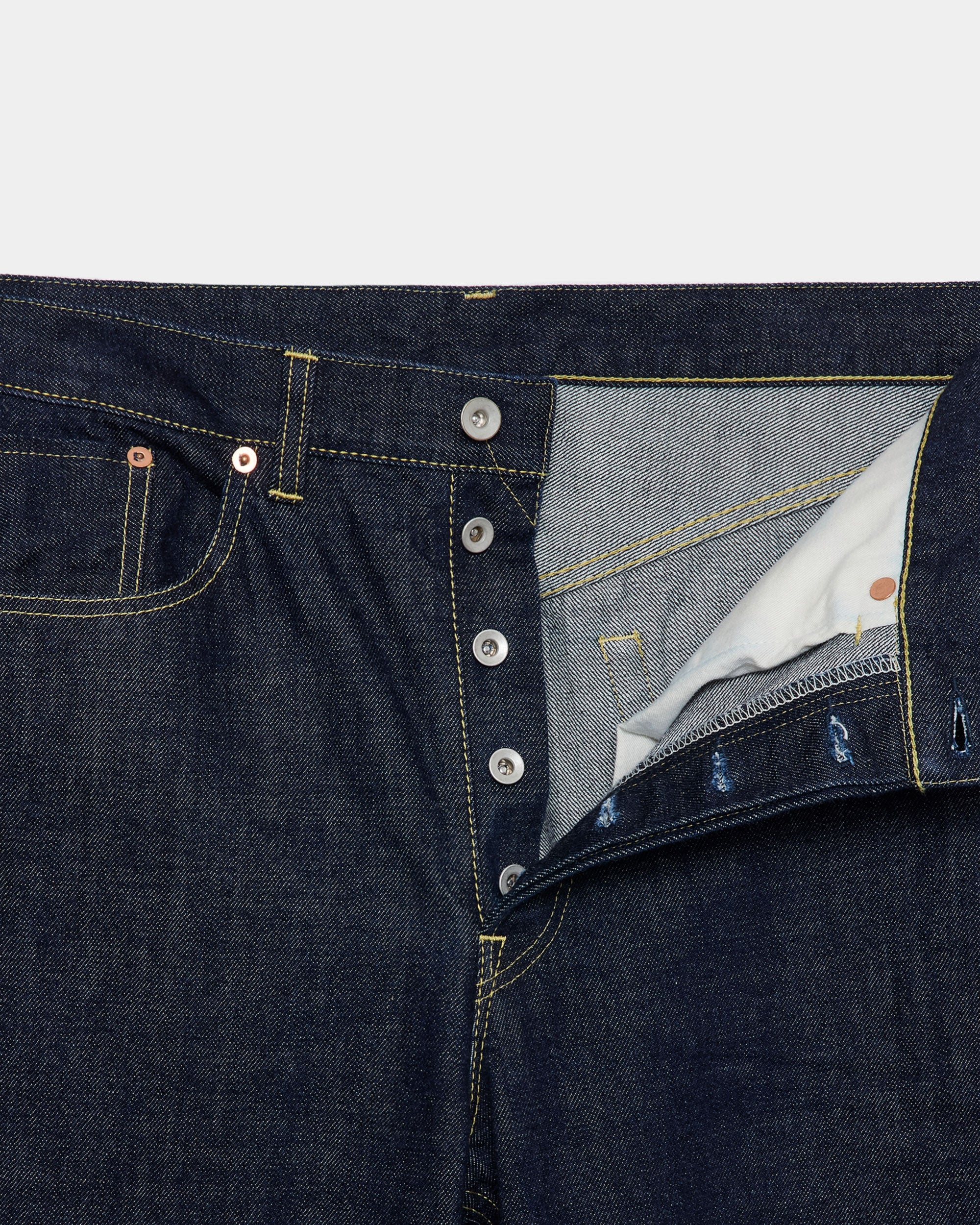 オーガニックコットン13.5ozセルビッチデニム / クリーンシリンダーフィットジーンズ, Indigo O.W