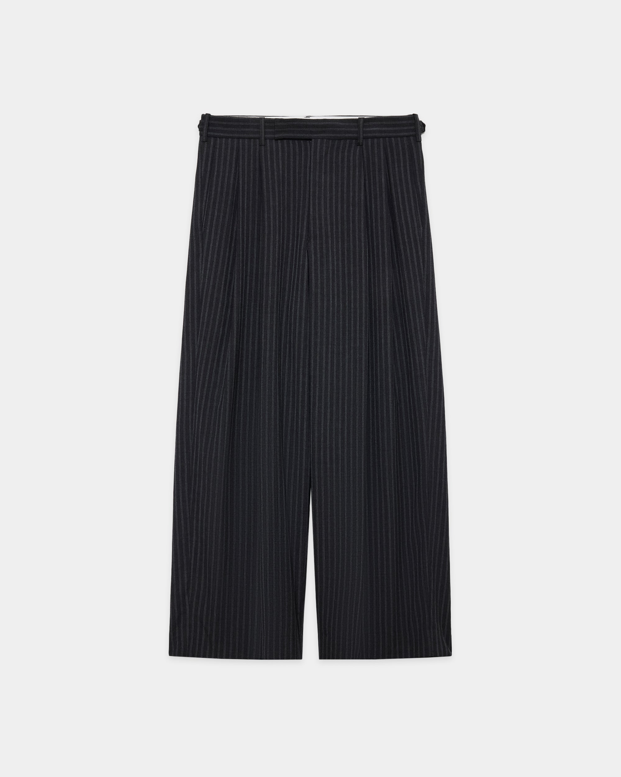 2/72ウールトロピカルワッシャー / ツータックバギートラウザーズ, Gray Stripe