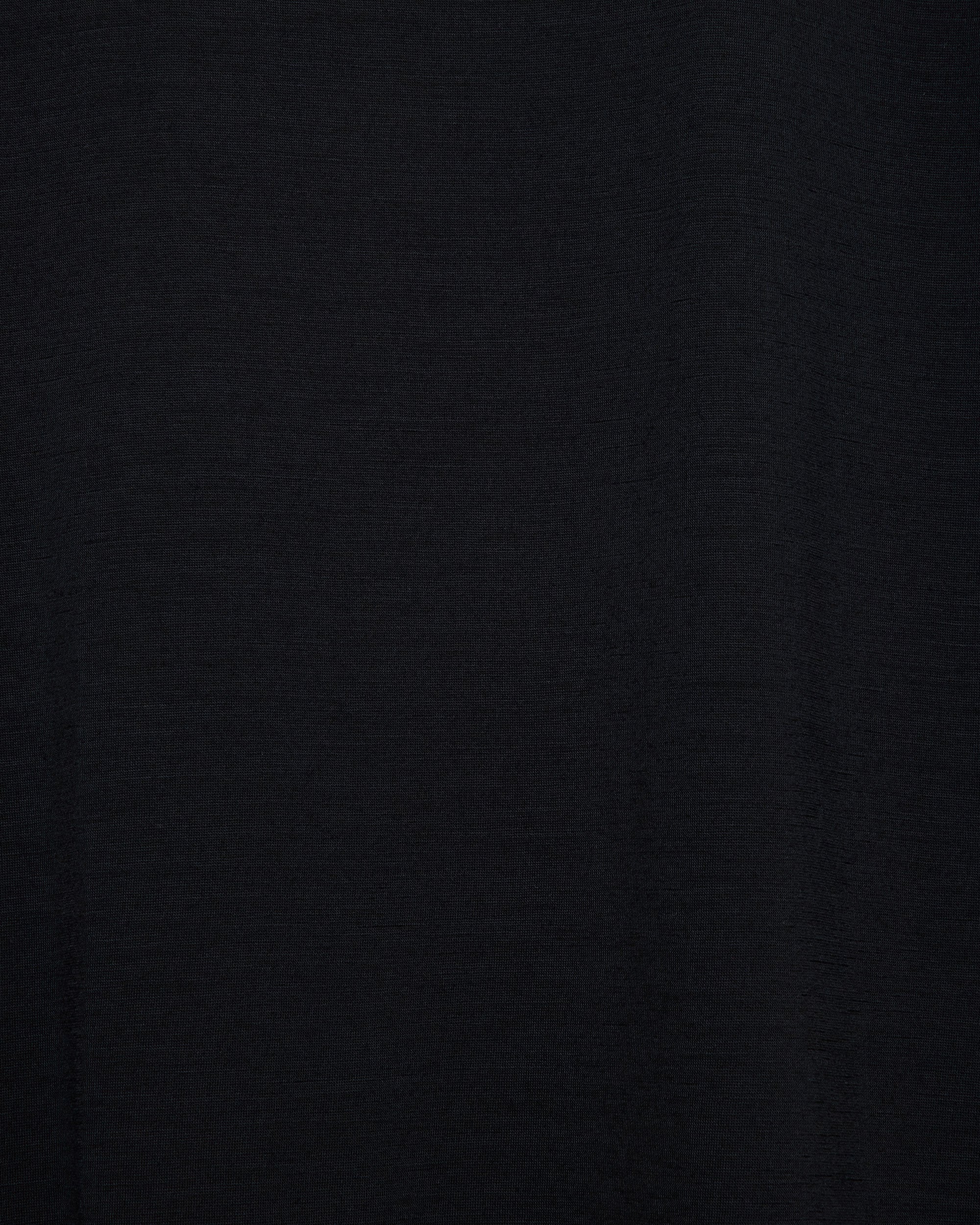 Super120sウォッシャブルウール天竺 / ワンボタンポロTeeS/S, Black