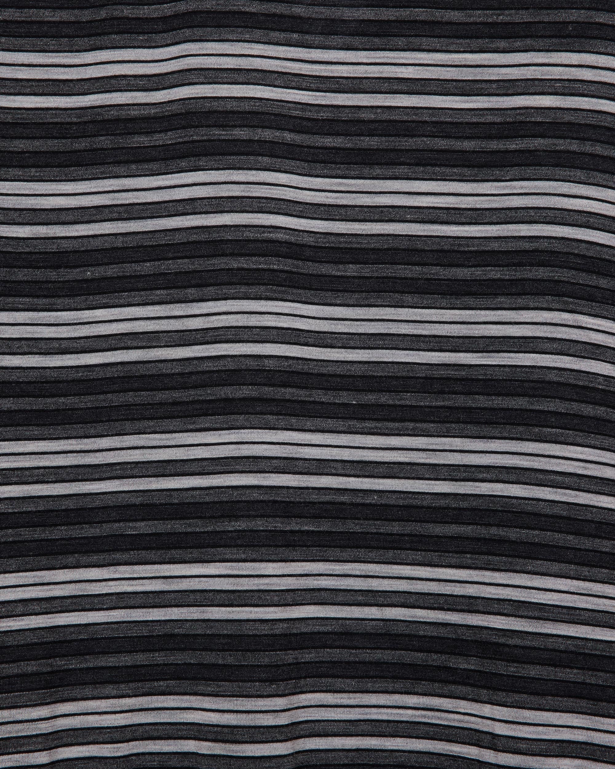 Super120sウォッシャブルウール天竺 / ワンボタンポロTeeS/S, Gray Border