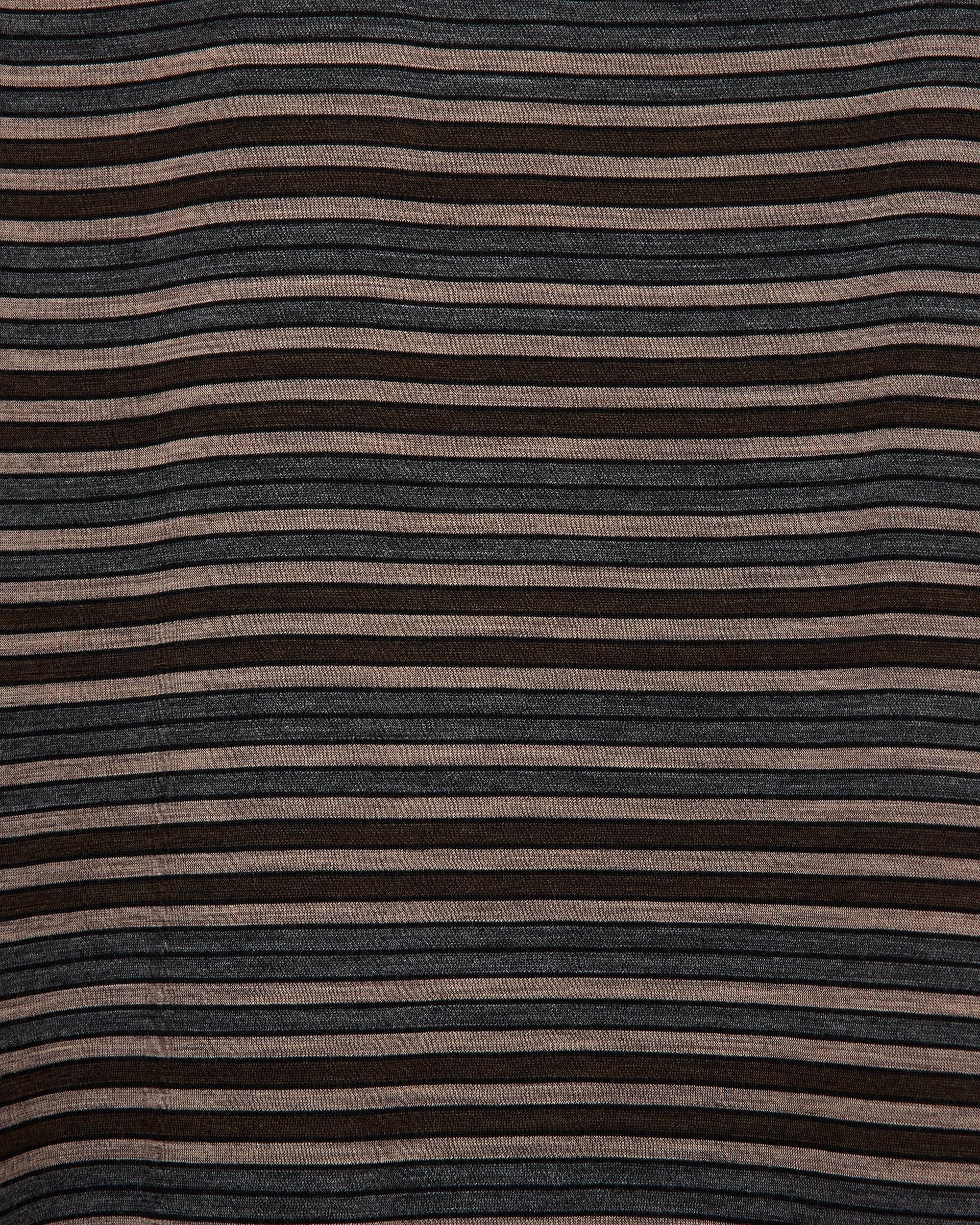 Super120sウォッシャブルウール天竺 / ワンボタンポロTeeS/S, Beige Border