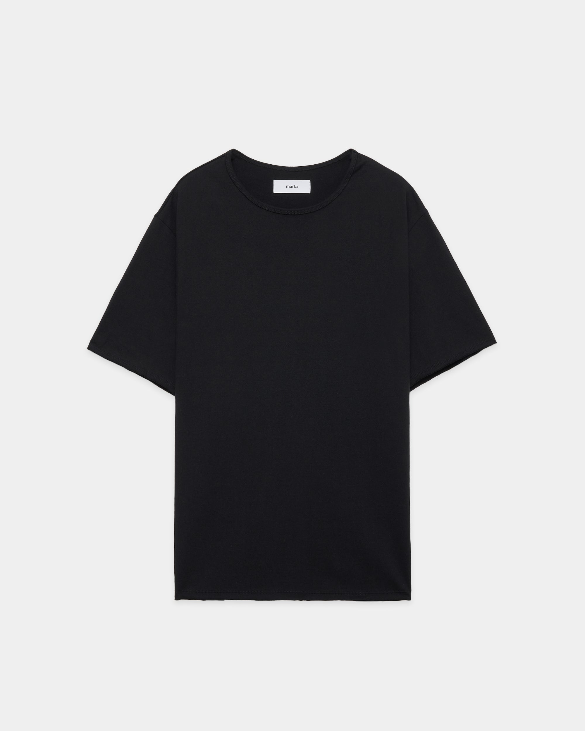 オーガニックコットン40/2天竺 / ナローパイピングTee, Black