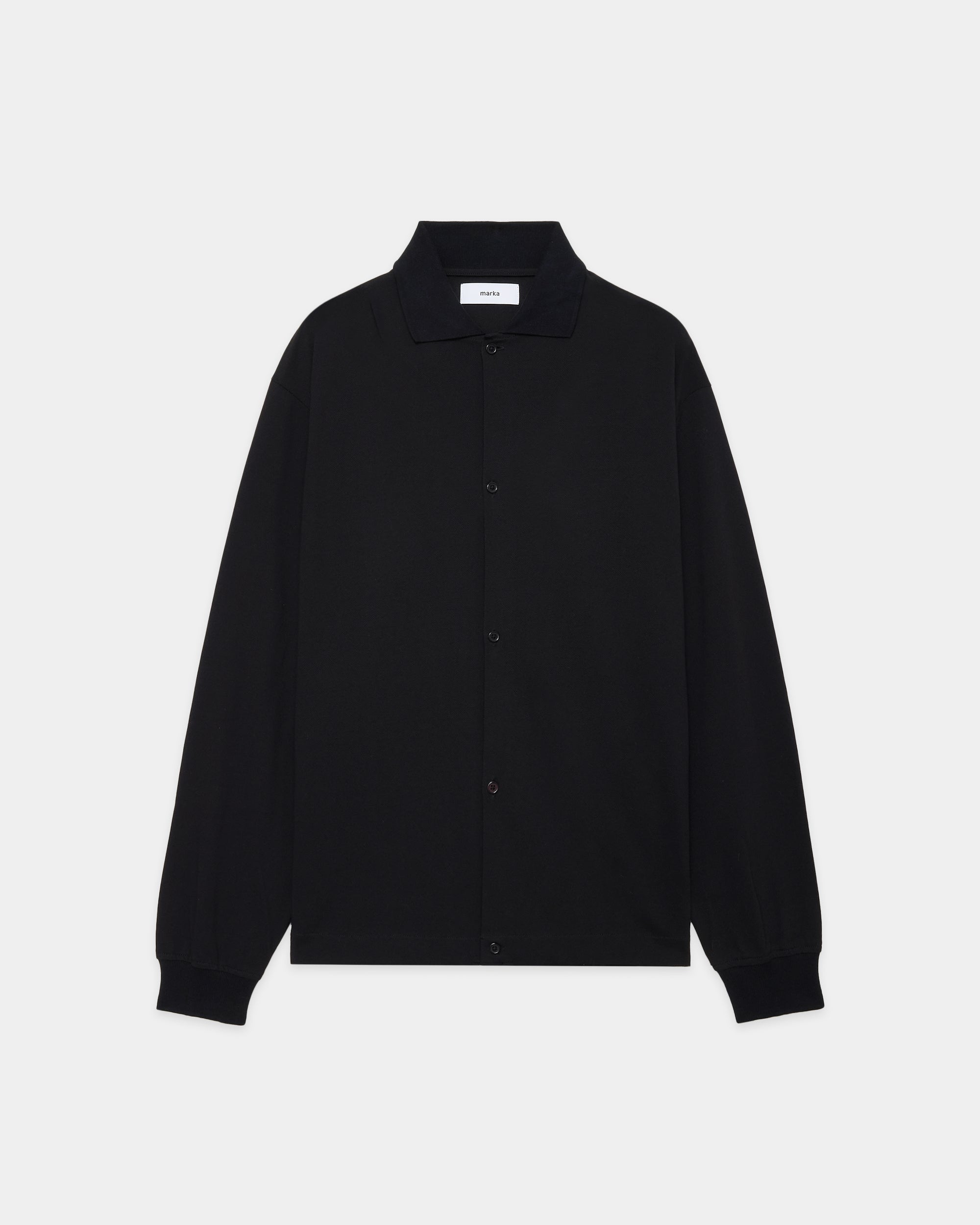 オーガニックコットン強燃ドライカノコ / シャツカーディガン, Black