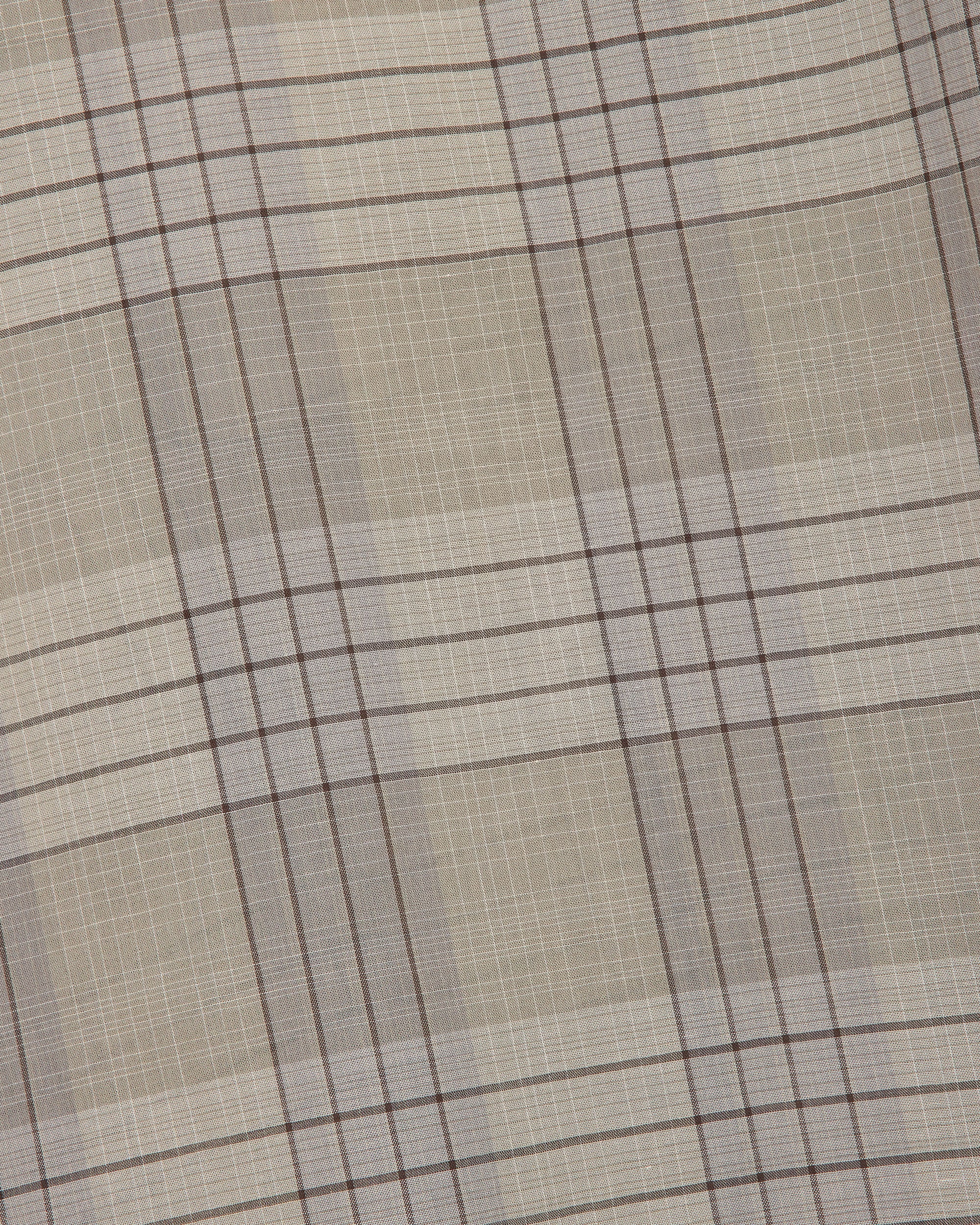 オーガニックコットン強撚チェックローン / オープンカラーL/Sシャツ, Sage Check