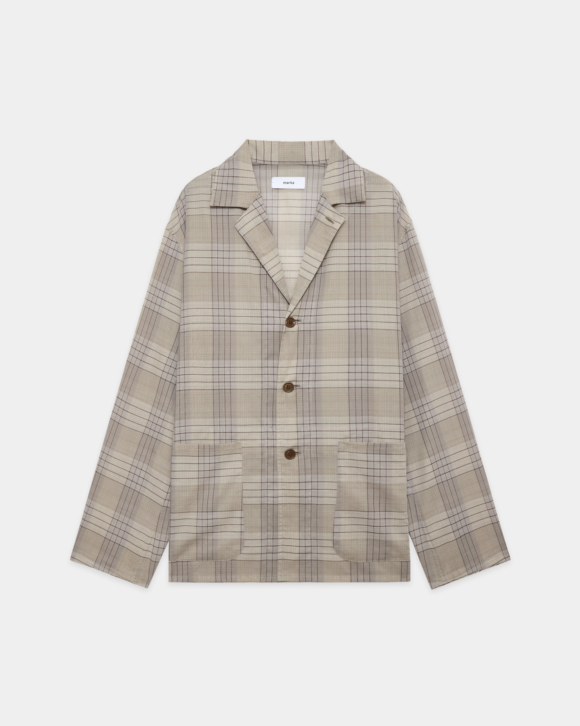 オーガニックコットン強撚チェックローン / カバーオールシャツ, Sage Check