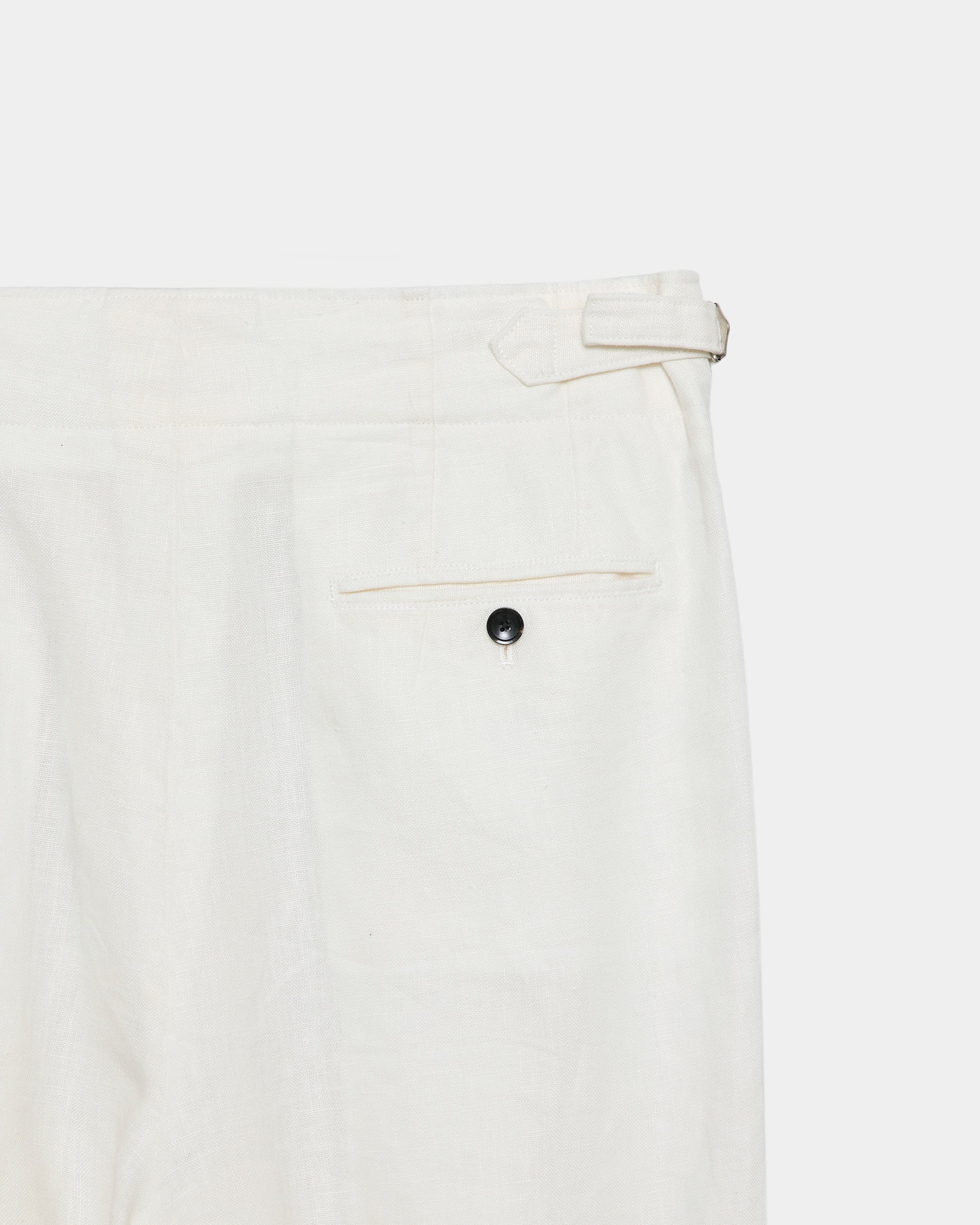 リネンキャンバス / ツータックミリタリートラウザーズ, White