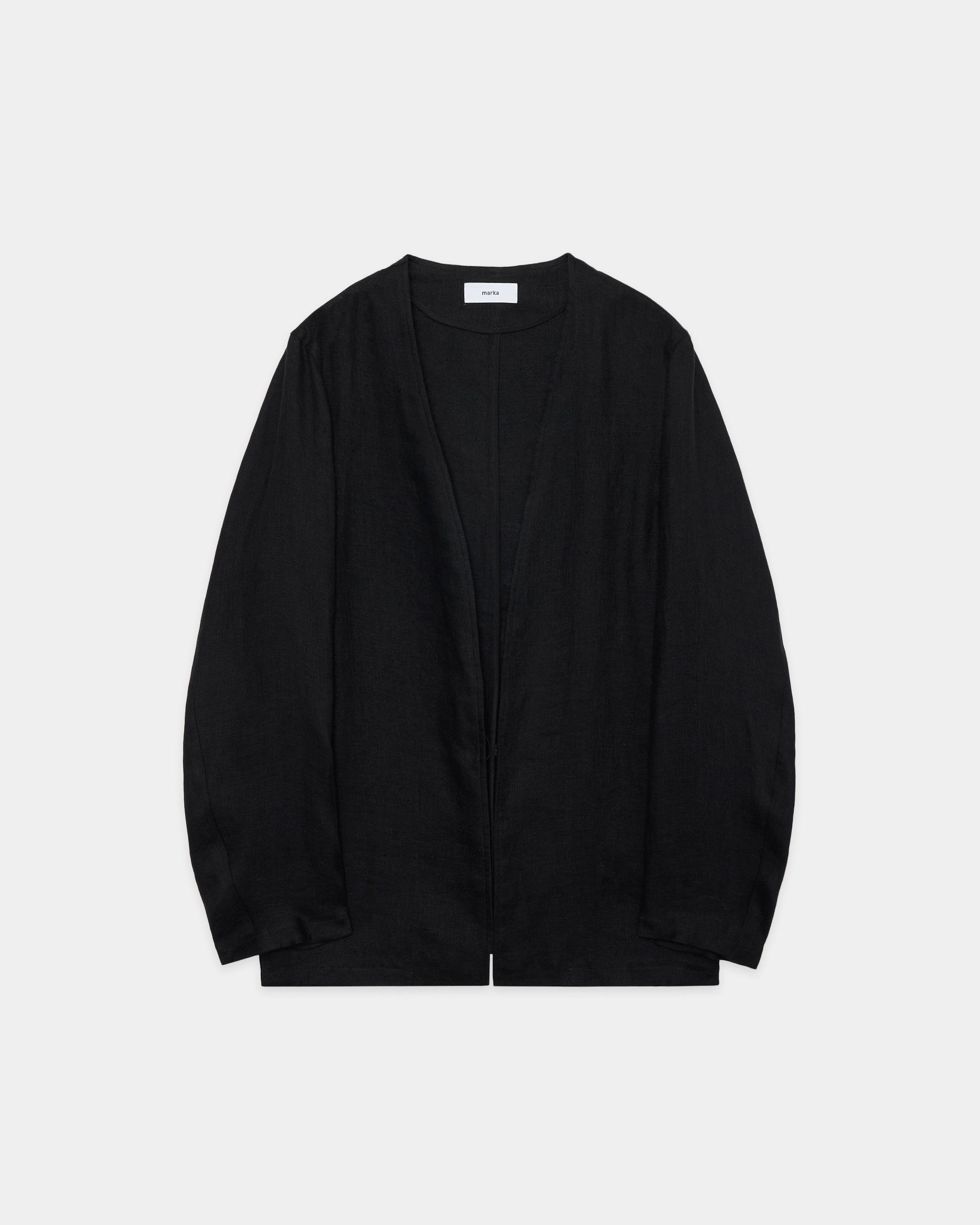 リネンガーゼダブルクロス ミニマリストジャケット, Black