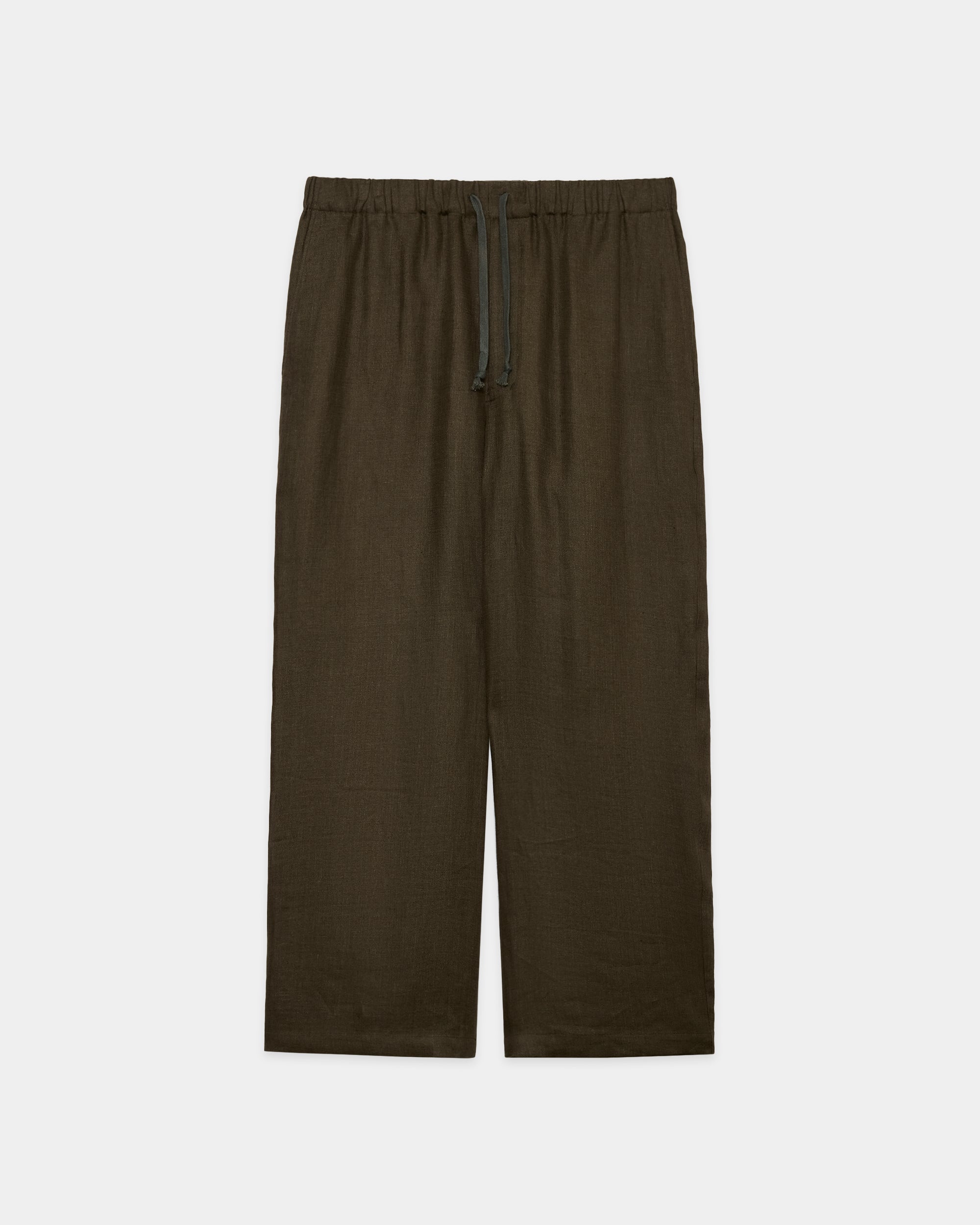 リネンガーゼダブルクロス / ワイドシリンダーフィットイージーパンツ, Olive