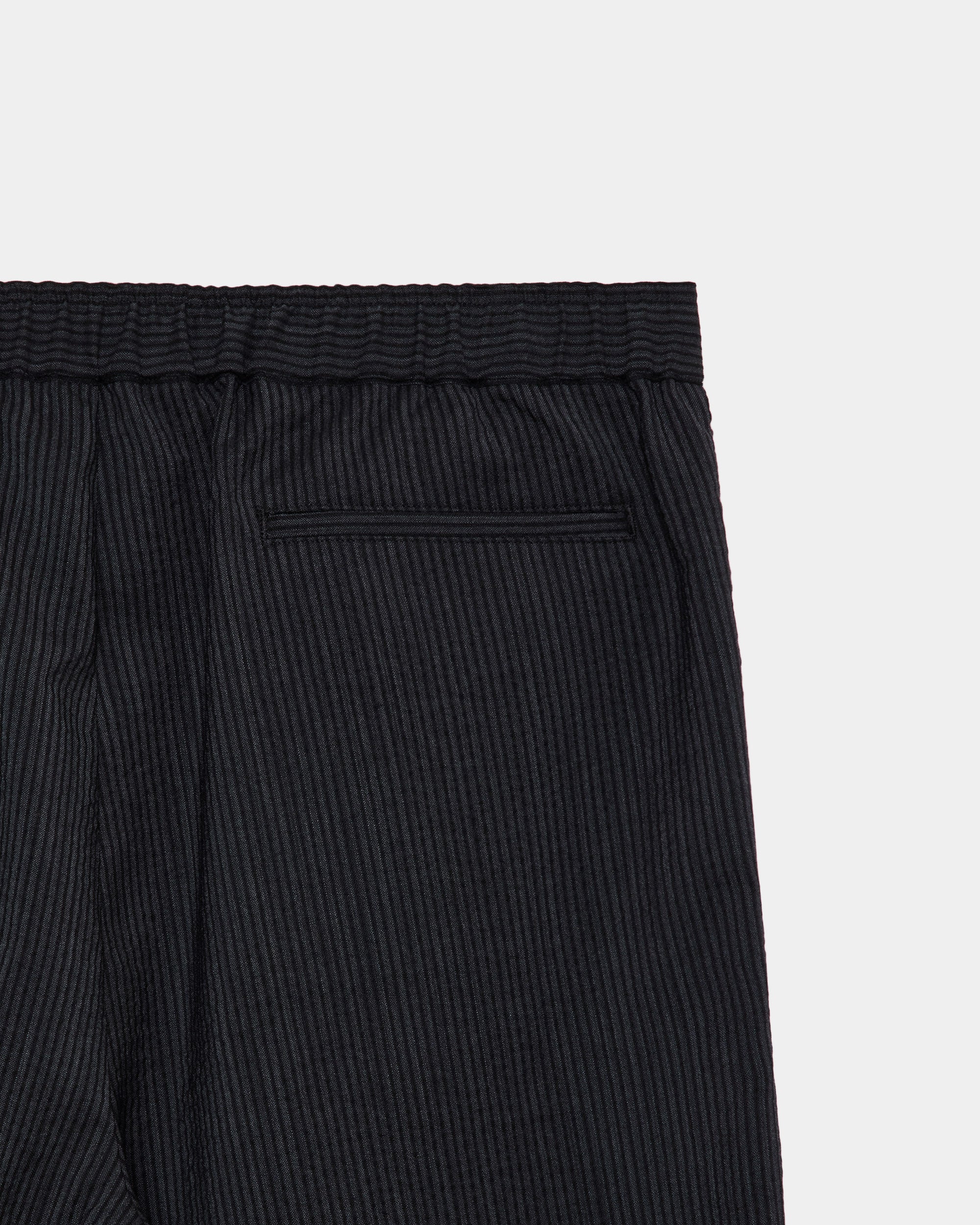 ウールシアサッカー / ダブルタックショーツ, Black X Gray