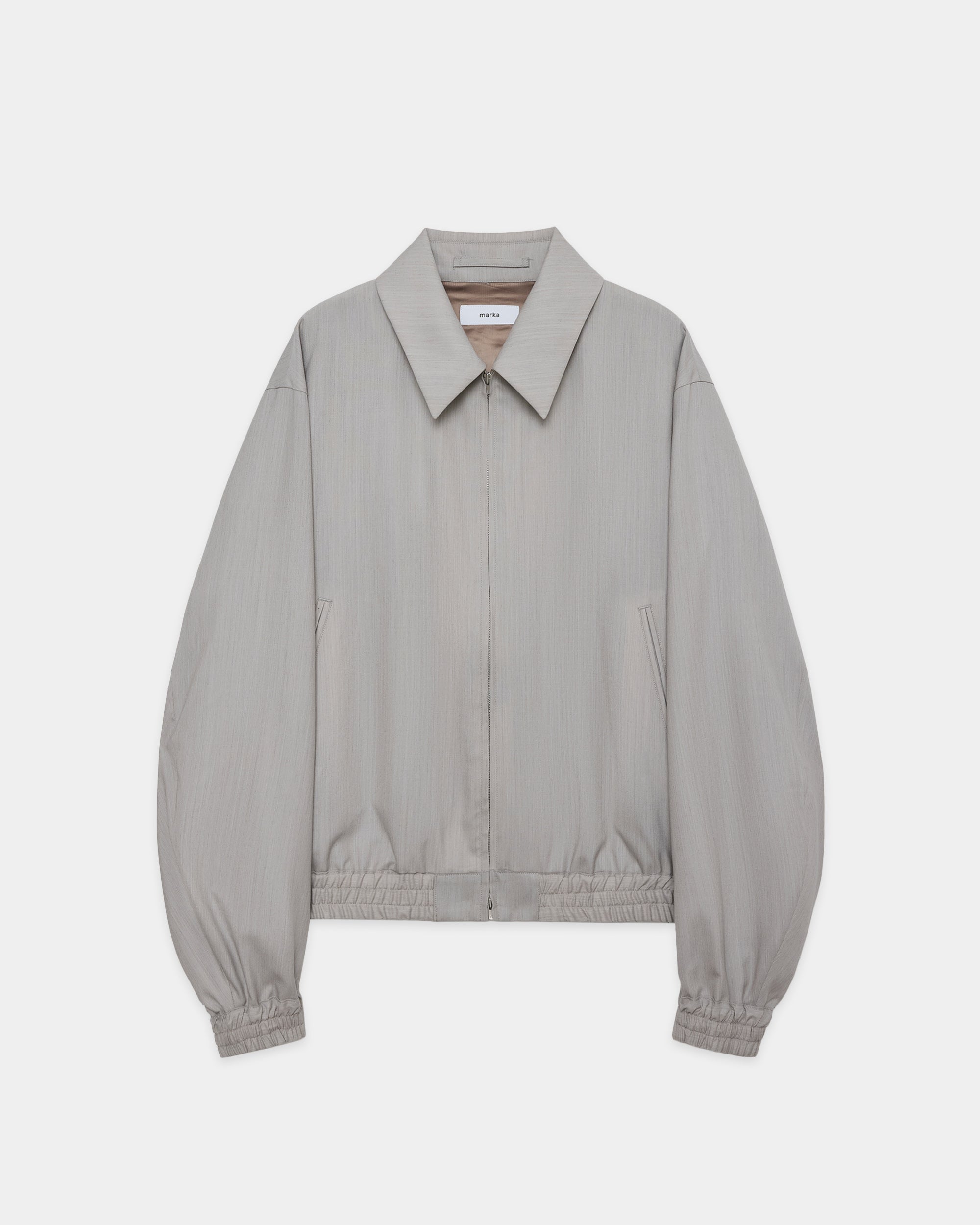 2/60 Wool Tropical Melange / Zip Blouson, Light Gray
