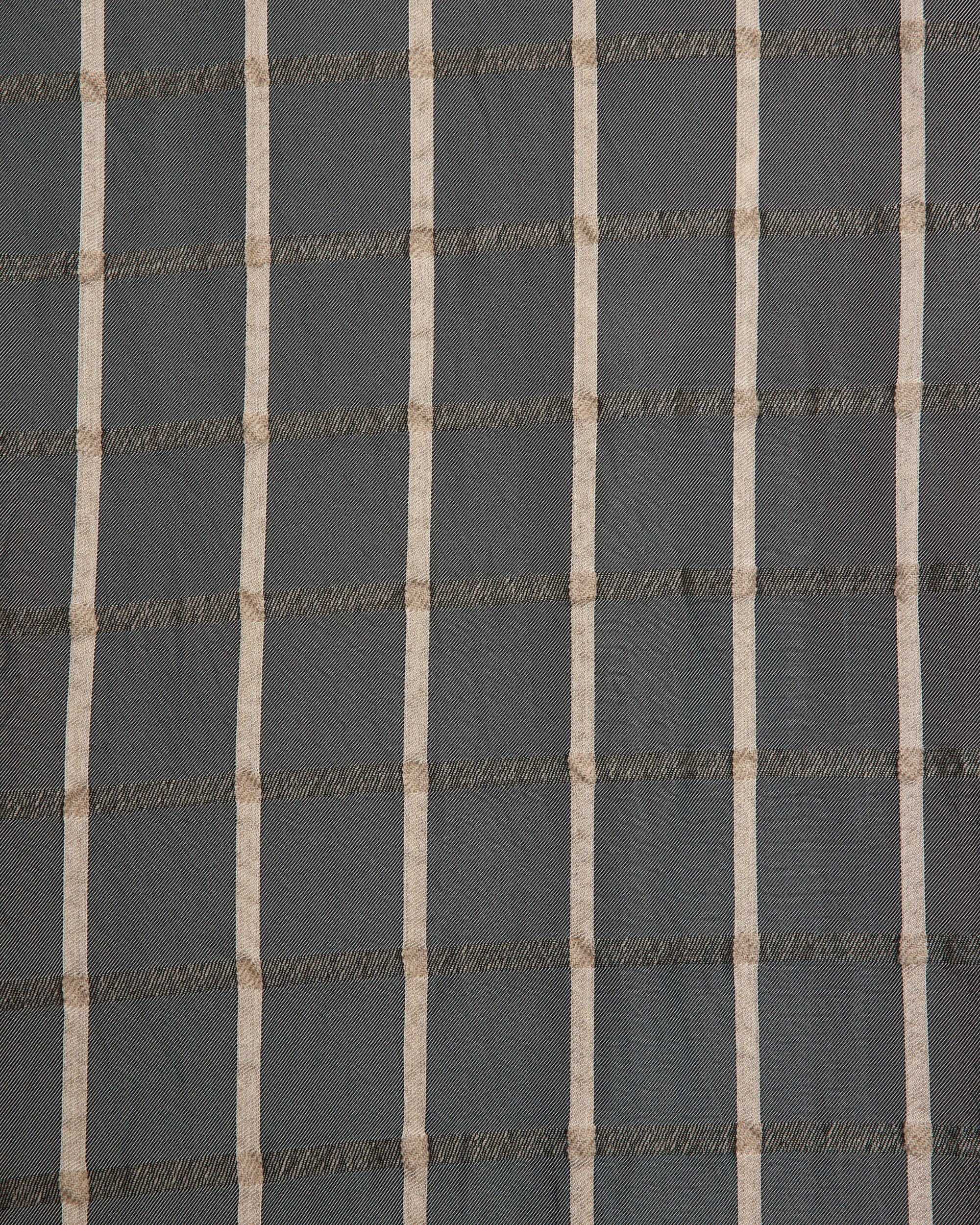 Cupra/Wool Twill / Semi Spread Collar Shirt, Gray Check