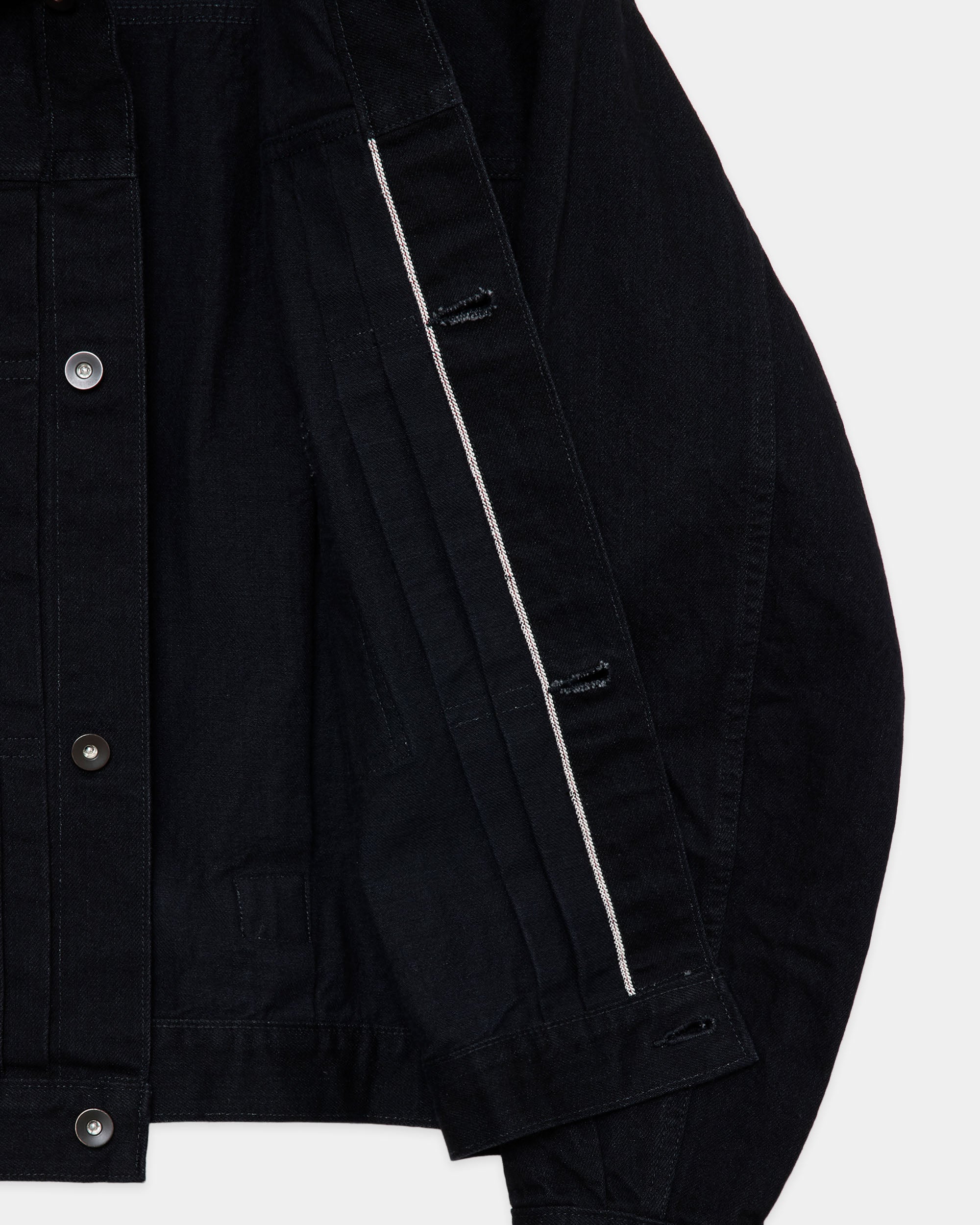 【PARKING別注】オーガニックコットン13.5ozセルビッチデニムType-1デニムジャケット, Black O.W