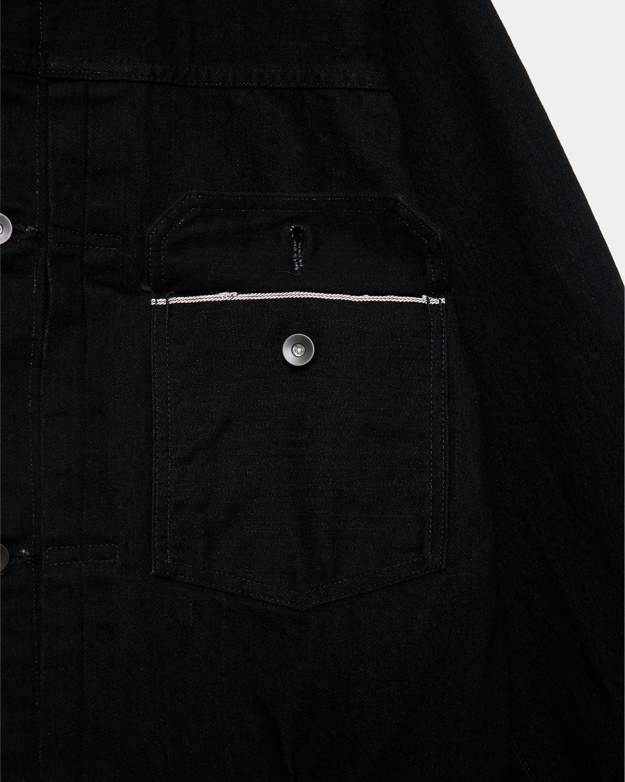 【PARKING別注】オーガニックコットン13.5ozセルビッチデニムType-1デニムジャケット, Black O.W