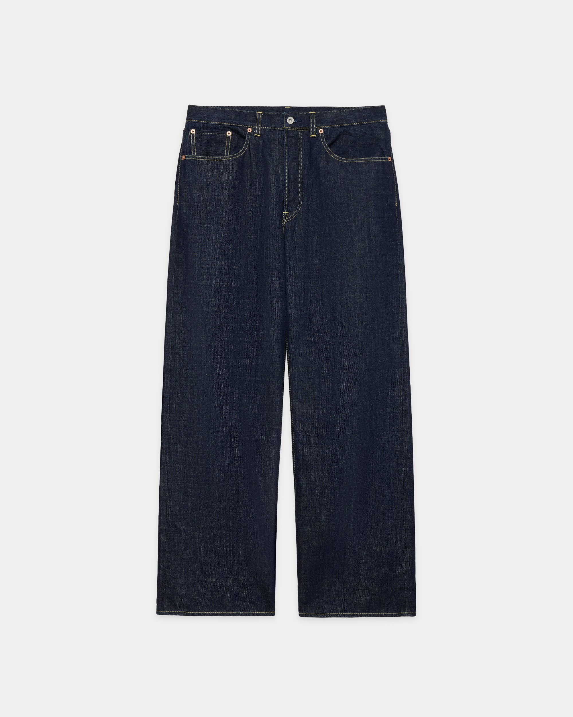 オーガニックコットン13.5ozセルビッチデニム / シリンダーフィットジーンズ, Indigo O.W