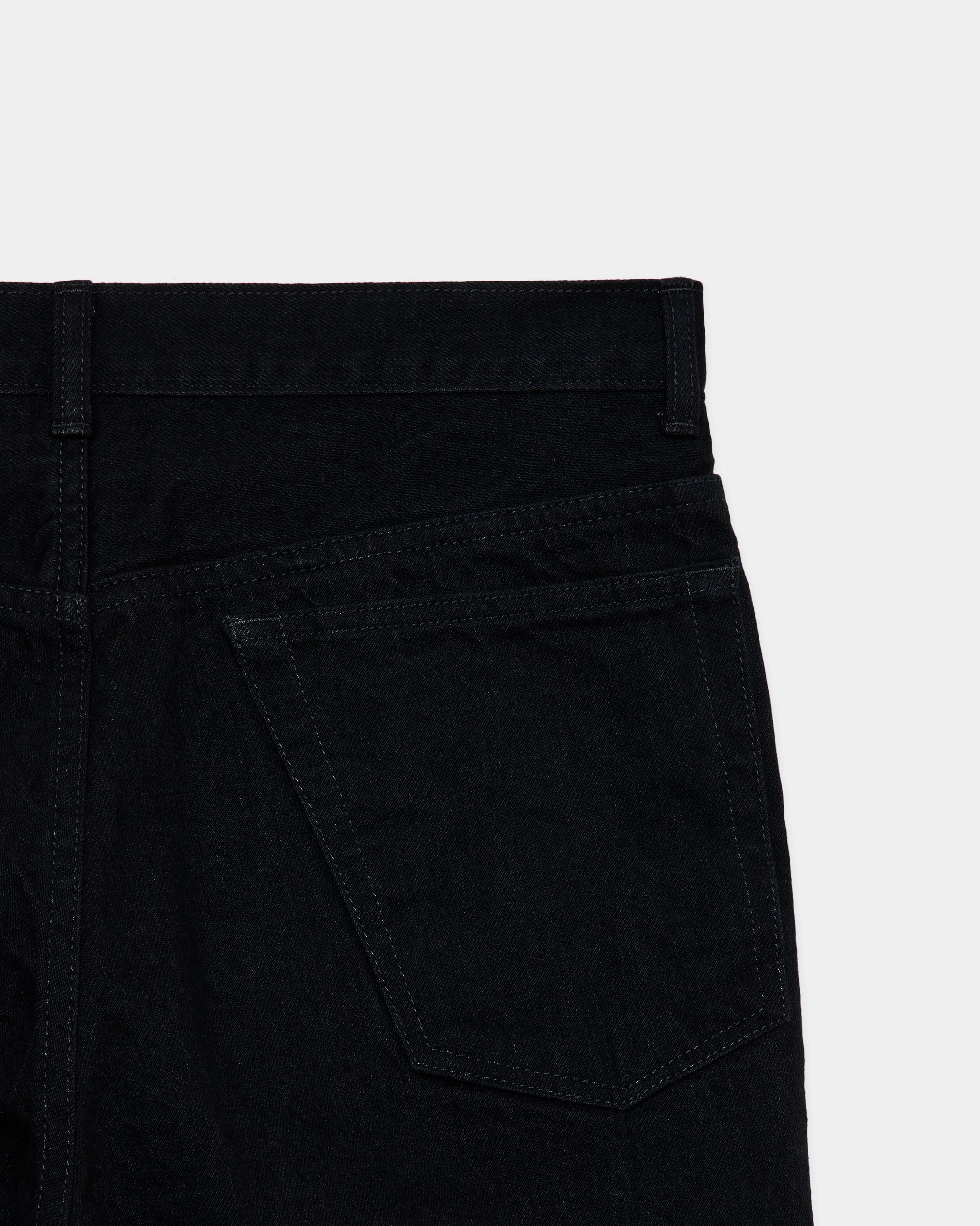 Organic Cotton 13.5oz Selvedge Denim / Slight Flare Jeans, Black O.W