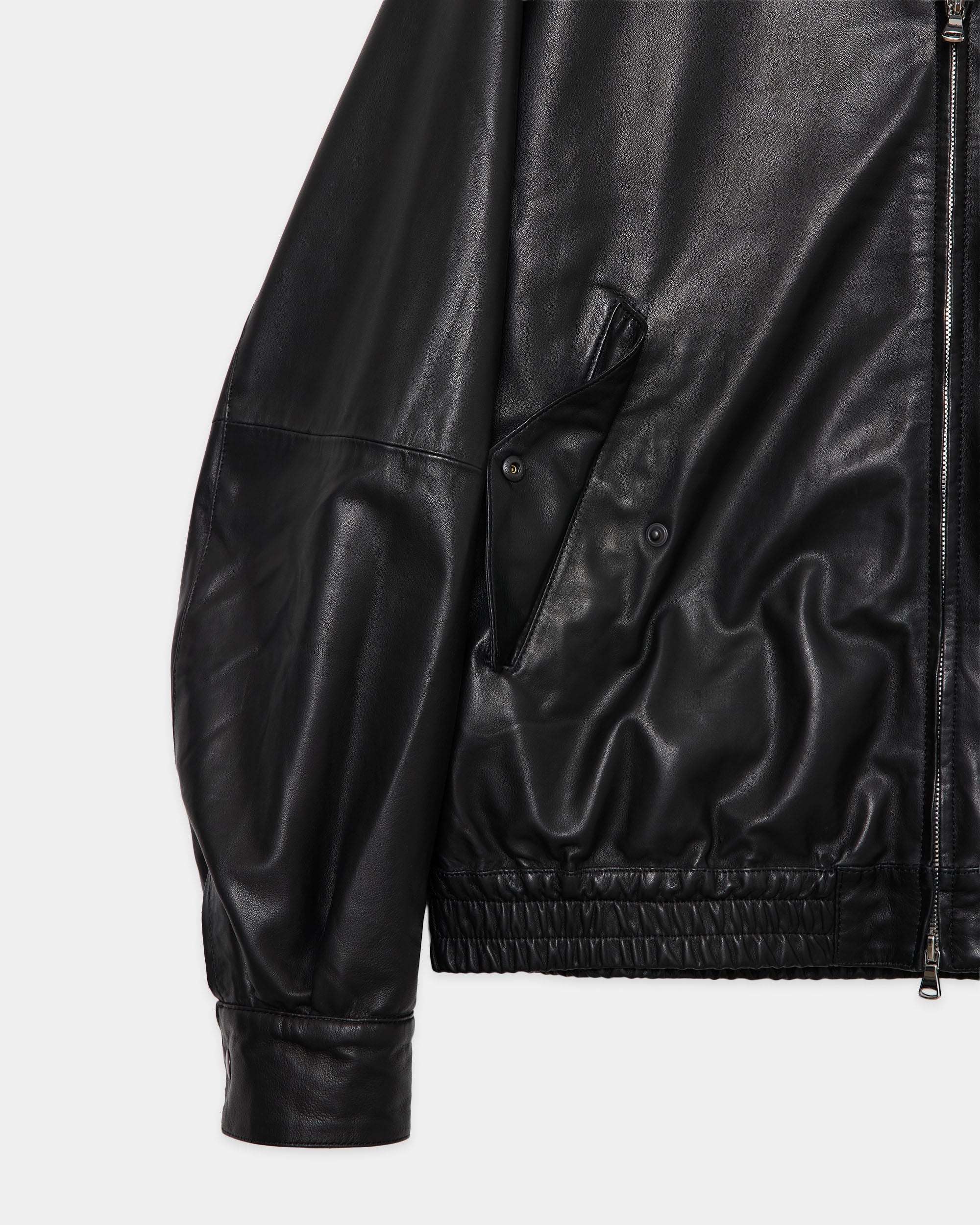 Glazed Sheepskin / Dog Ear Jacket, Black