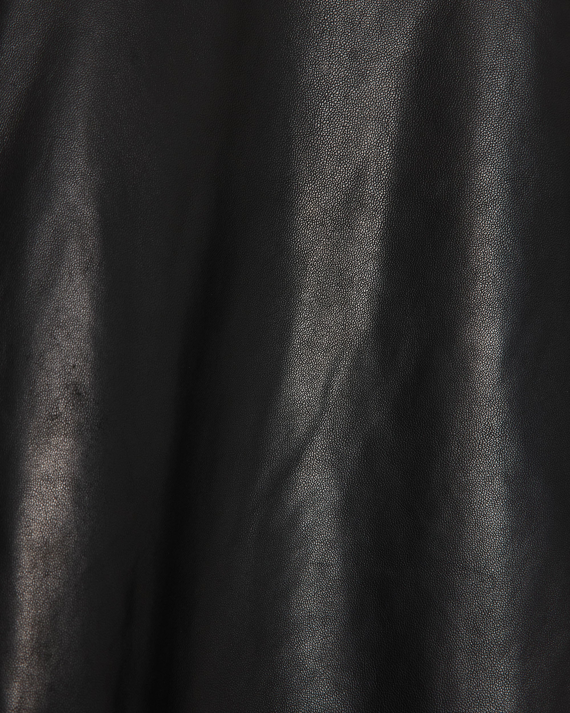 Glazed Sheepskin / Single Pleat Wide Trousers, Black