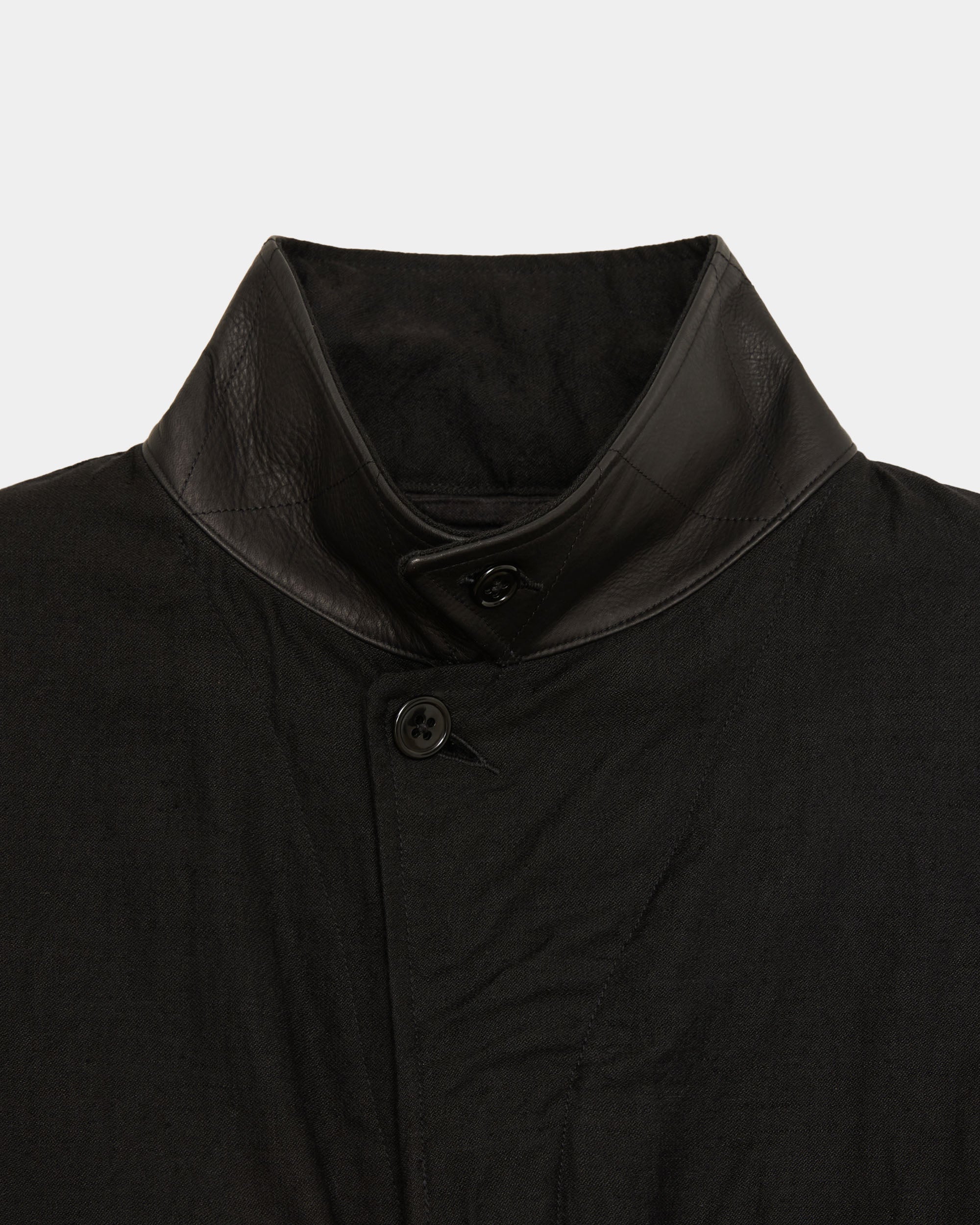 Wool/Linen Moleskin / Military Jacket, Black