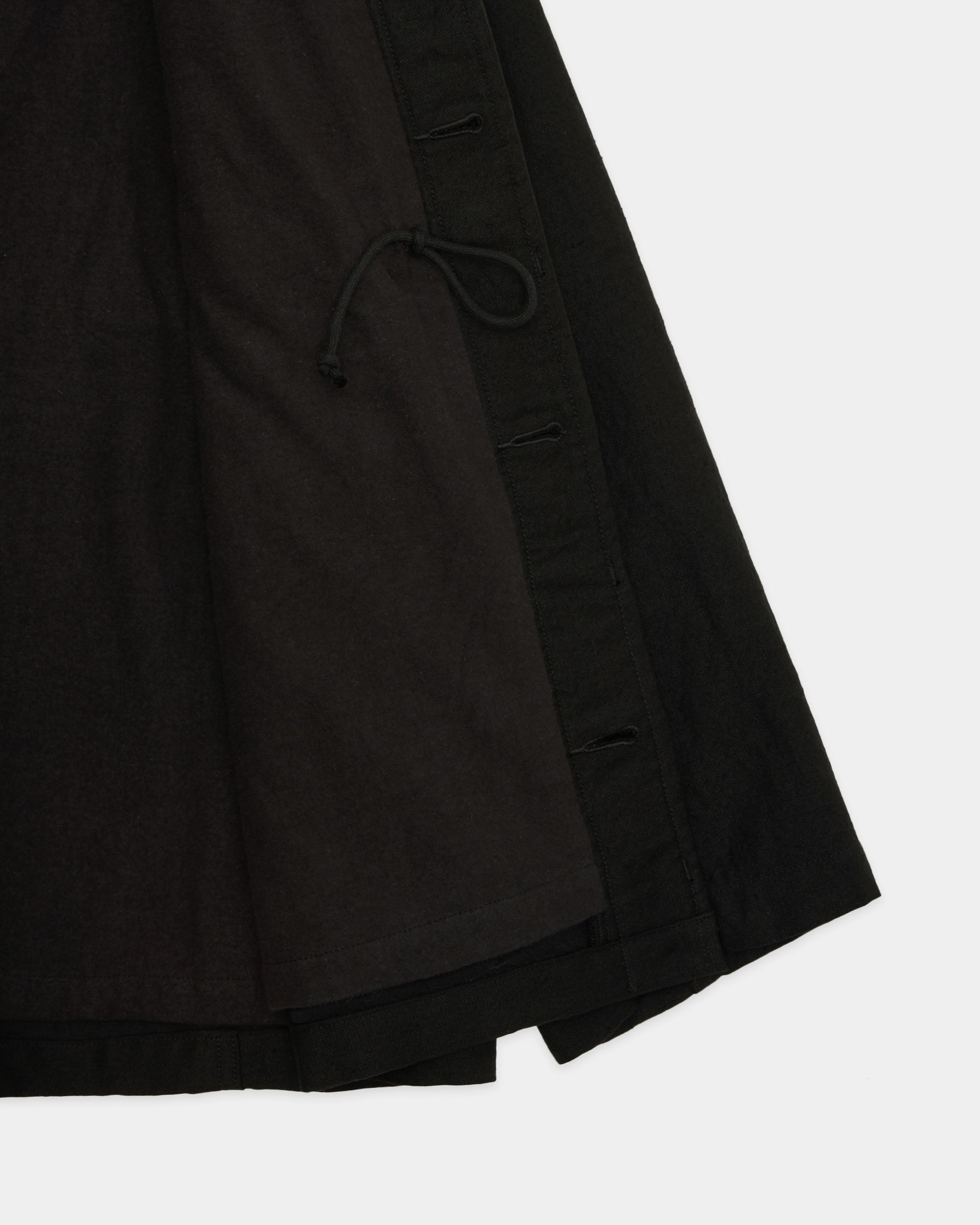 Wool/Linen Moleskin / Military Jacket, Black