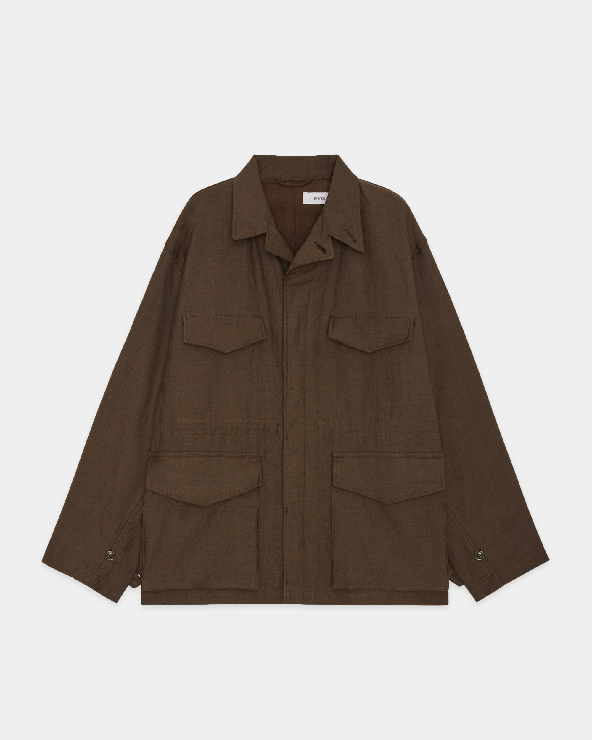 Wool/Linen Moleskin / Military Jacket, Olive