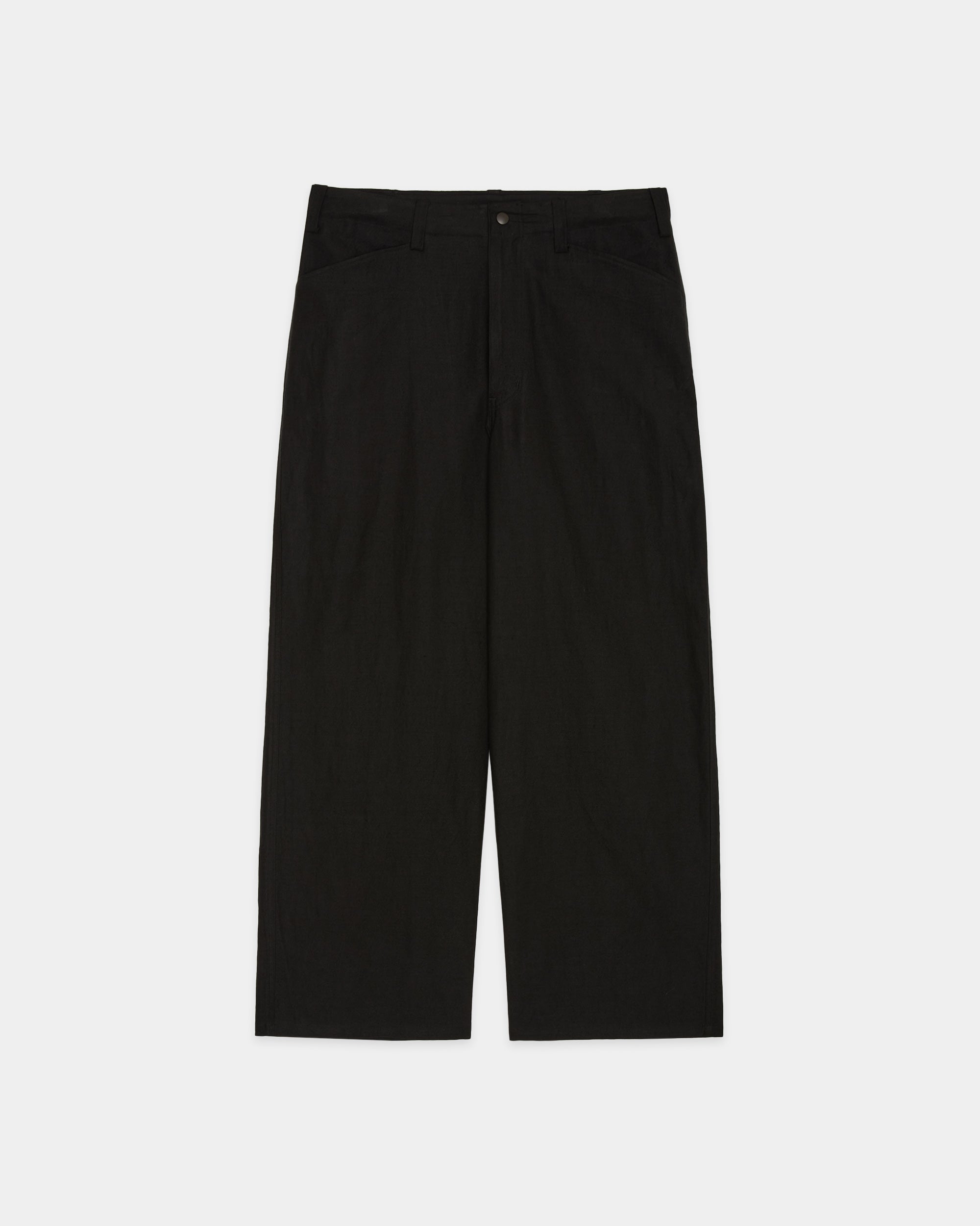 Wool/Linen Moleskin / Work Pants - Type Ben, Black