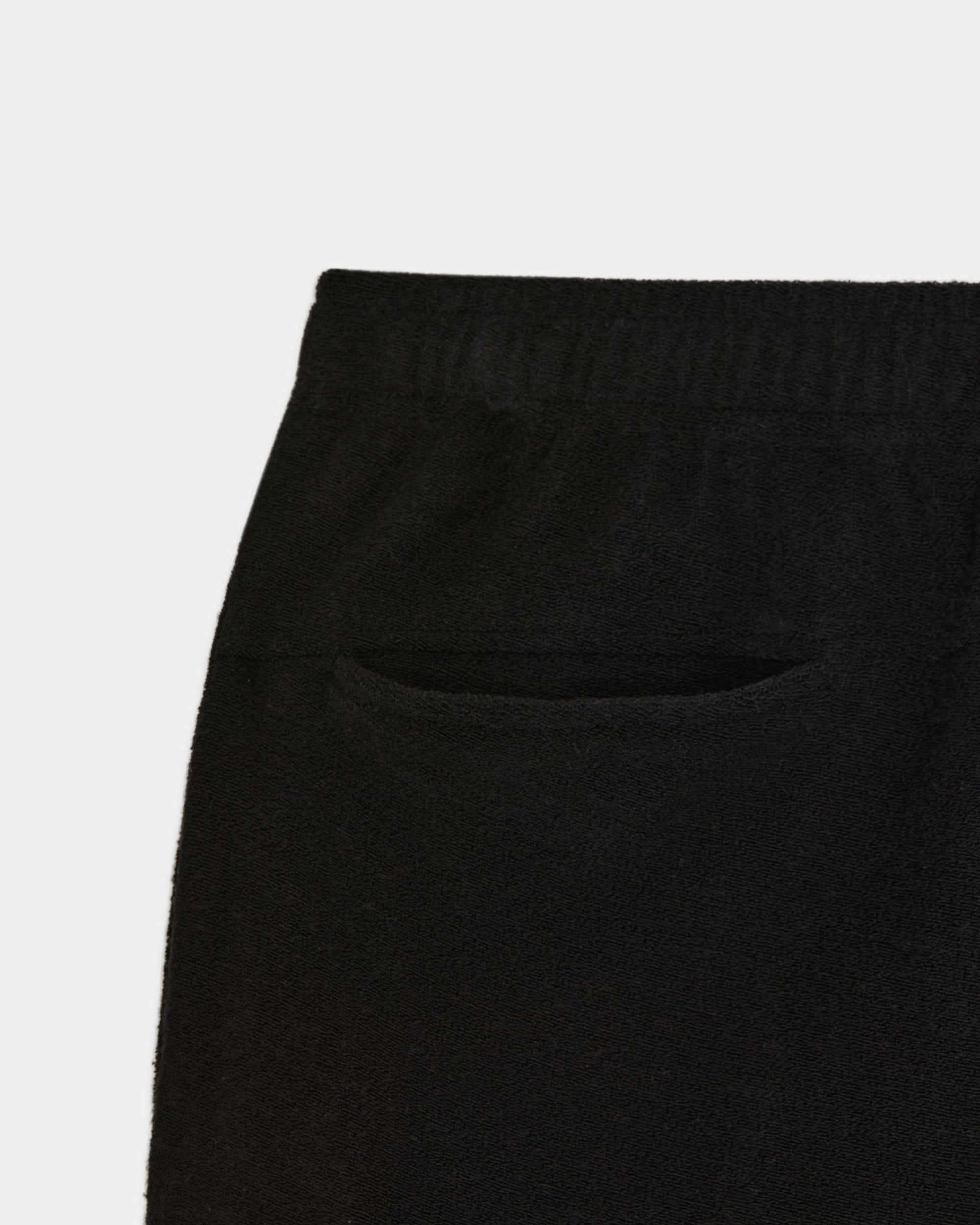 スーパー140sウォッシャブルウールパイル / タックドニートレーニングパンツ, Black