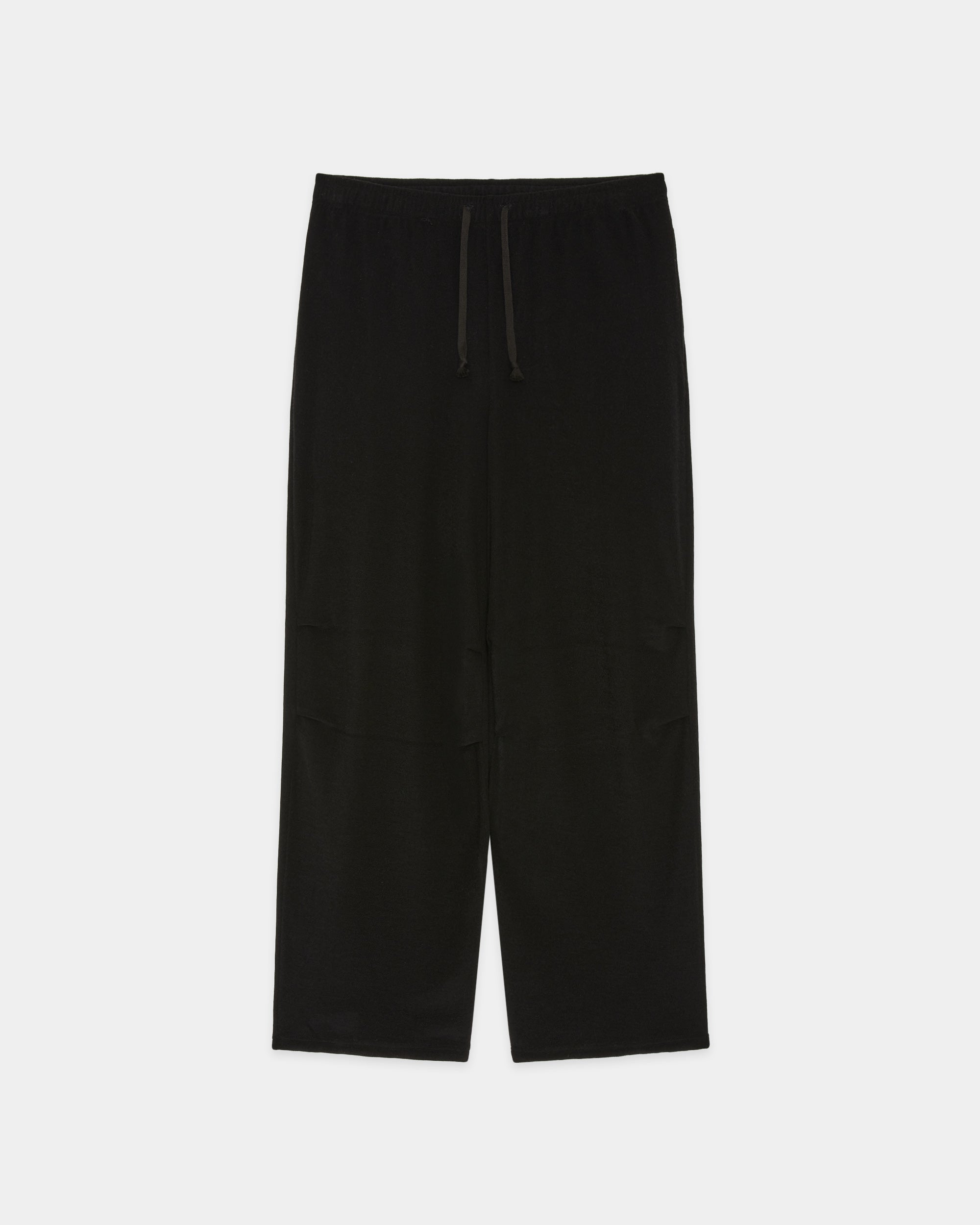スーパー140sウォッシャブルウールパイル / タックドニートレーニングパンツ, Black