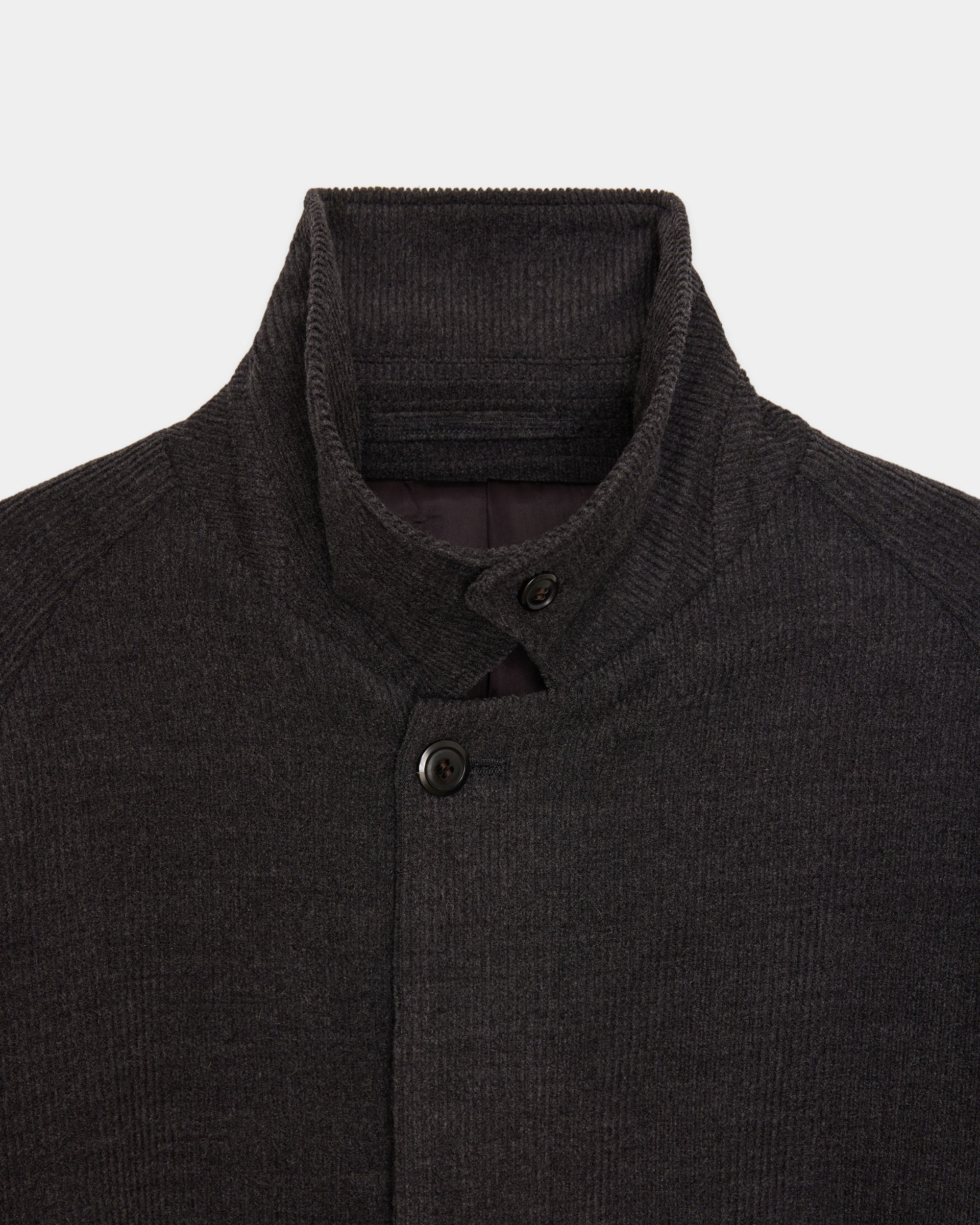 SUPER120s ウールコーデュロイ / ラグランスリーブコート, Top Gray