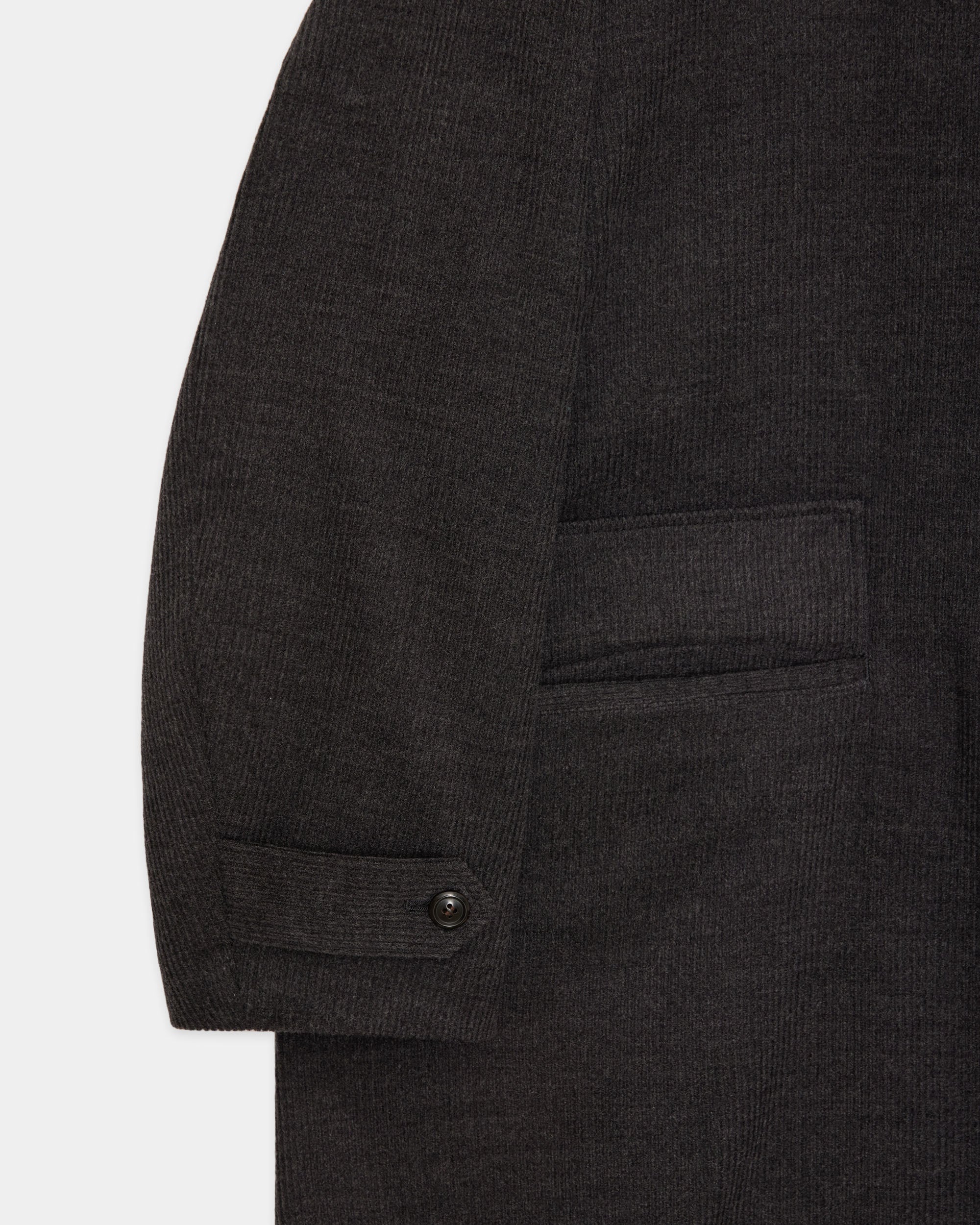 SUPER120s ウールコーデュロイ / ラグランスリーブコート, Top Gray