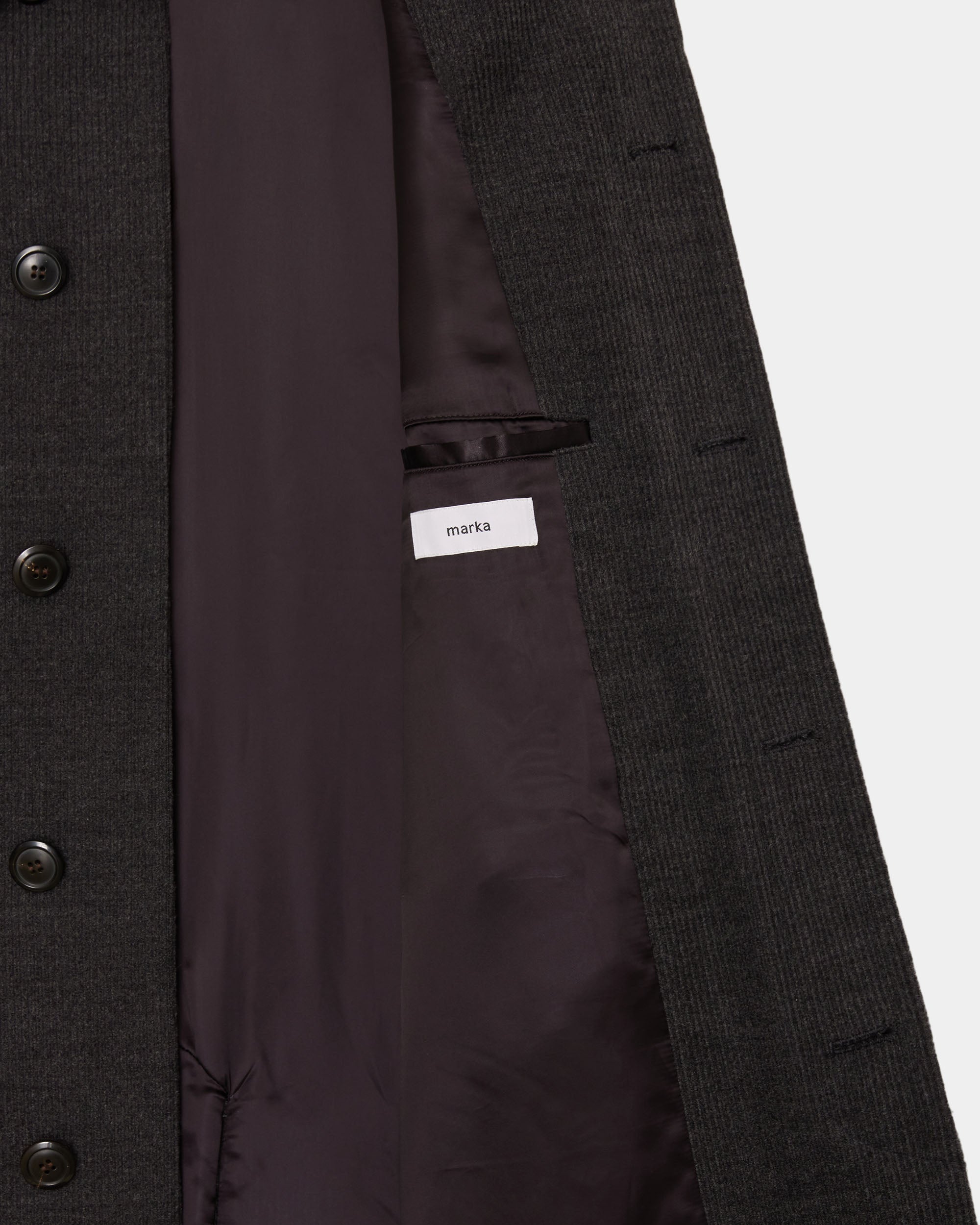 SUPER120s ウールコーデュロイ / ラグランスリーブコート, Top Gray