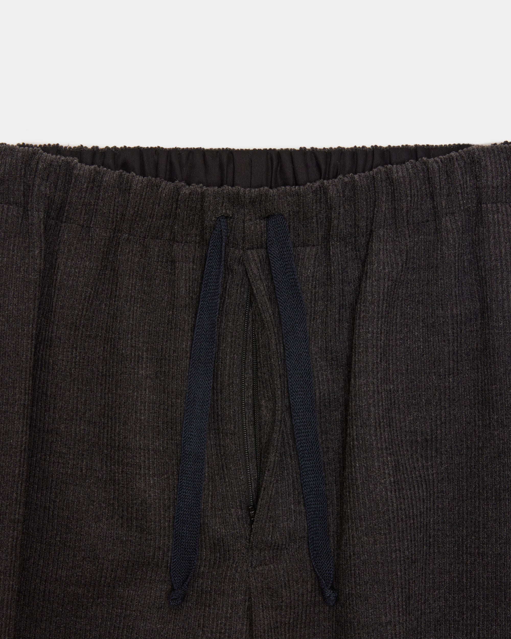 Super 120s Wool Corduroy / Wide Cylinder Fit Easy Pants, Top Gray