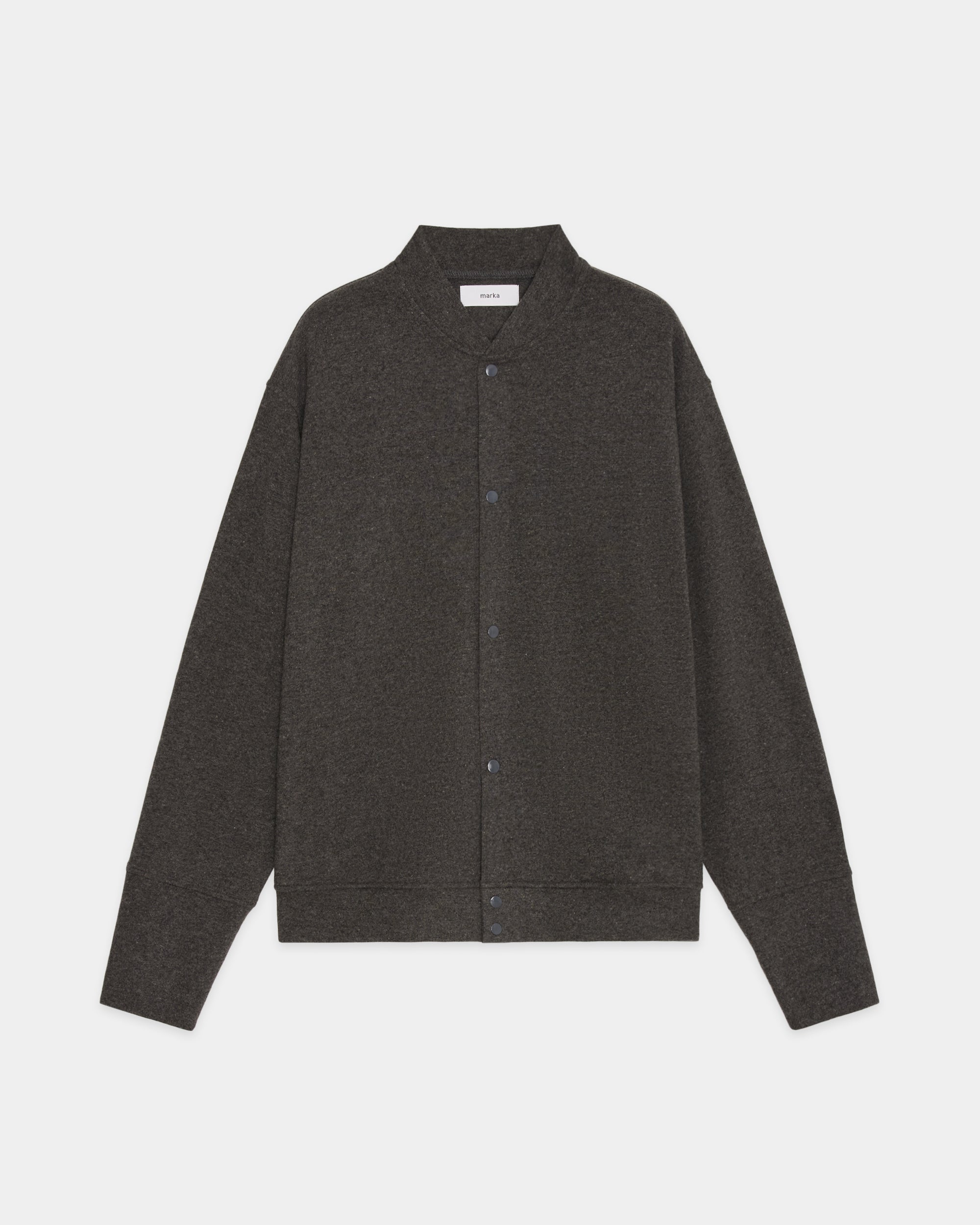 Super 180s Milled Wool Jersey / Snap Jacket, M.Gray